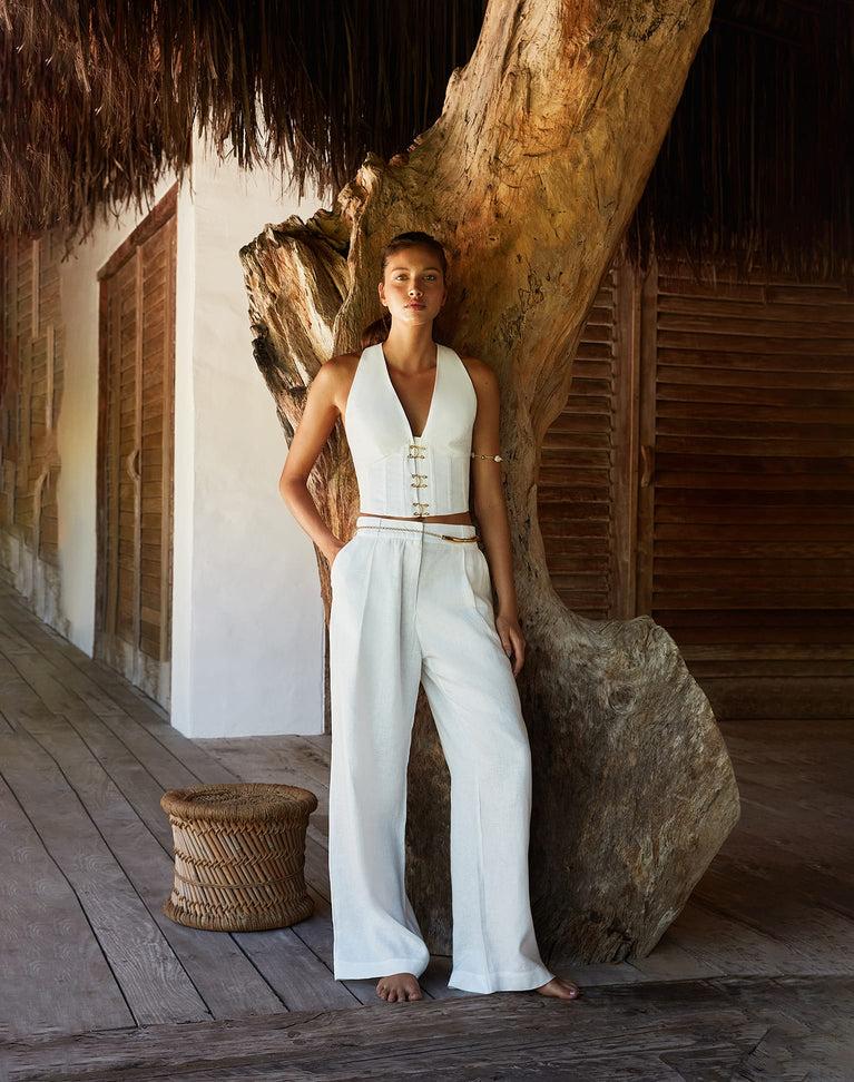 Hana Pants (exchange only) - Off White Product Image