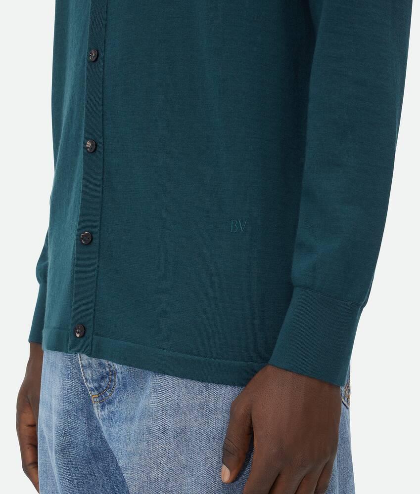 Men's Light Fine Cashmere Shirt in Deep blue Product Image