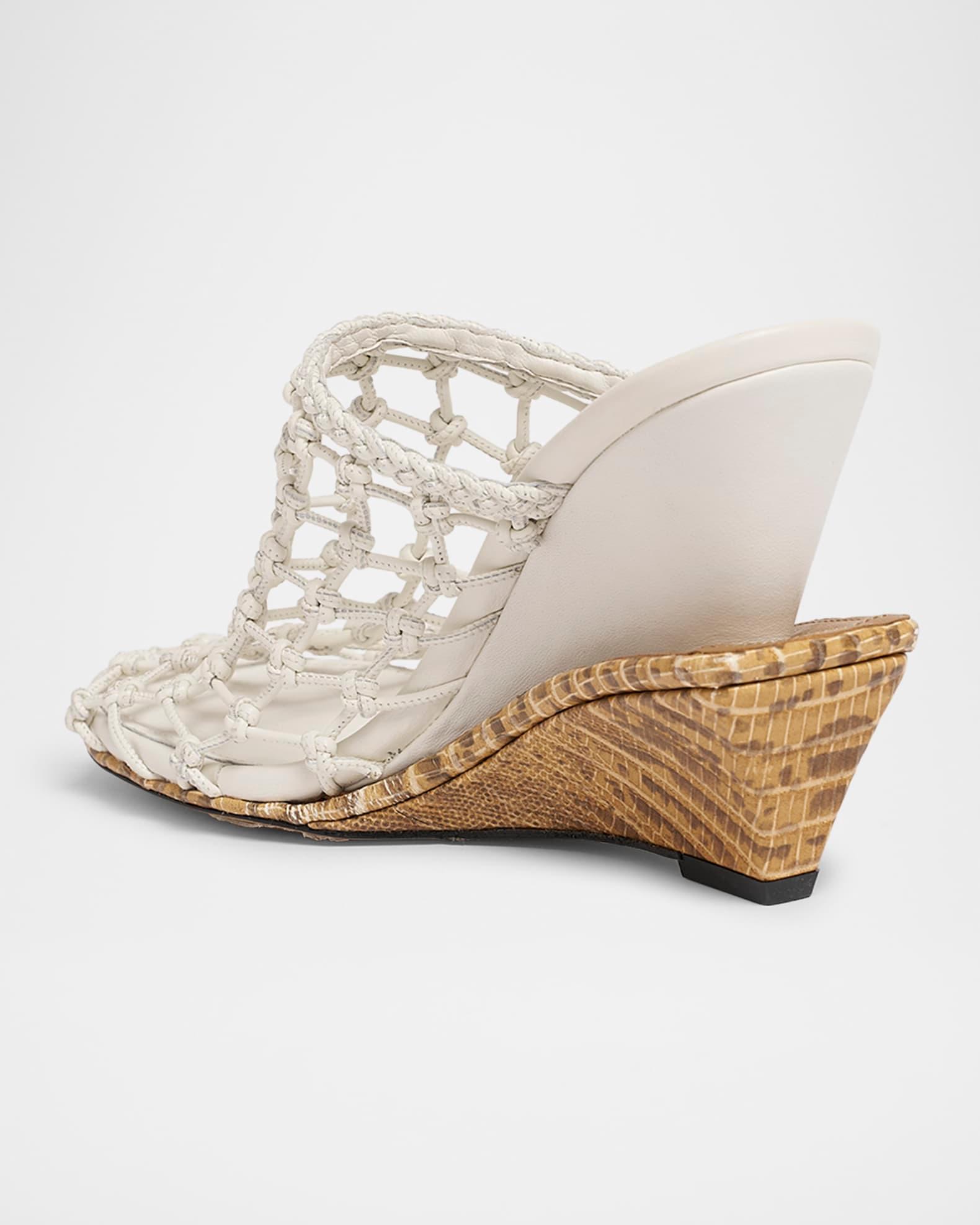 Les Doubles Snake-Print Tresses Wedge Mules Product Image