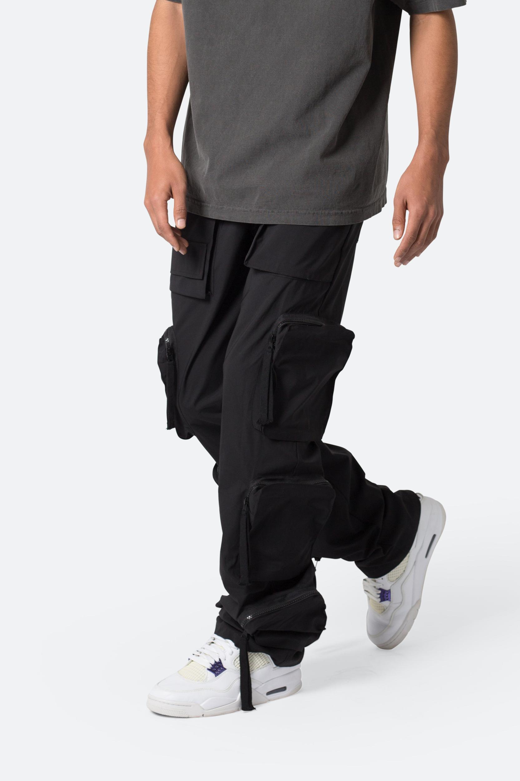 Multi Pocket Drawcord Pants - Black Product Image