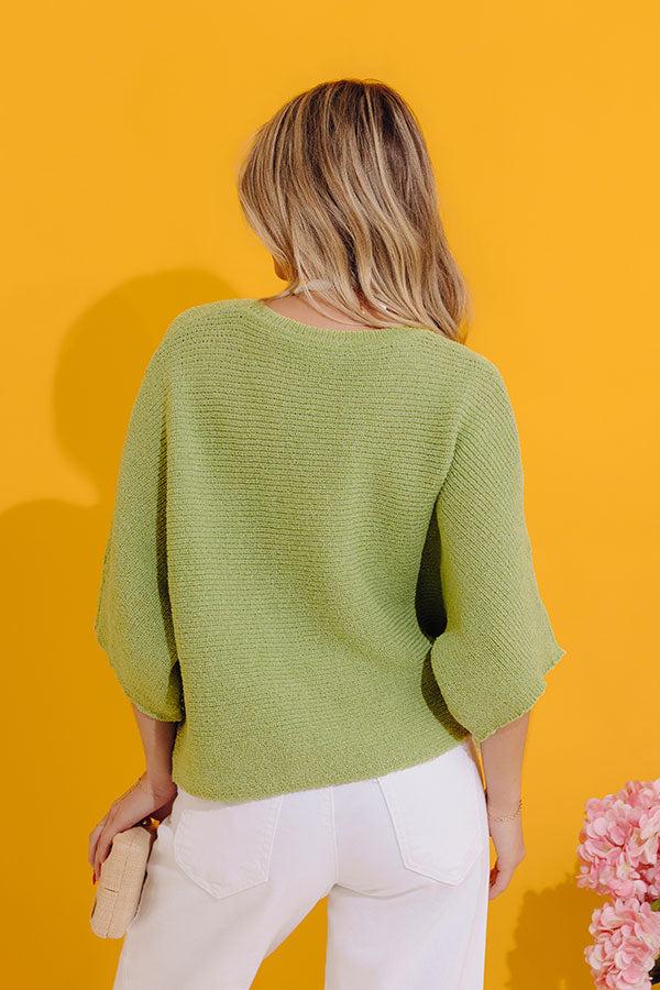 Modern Ease Knit Top in Lime Product Image