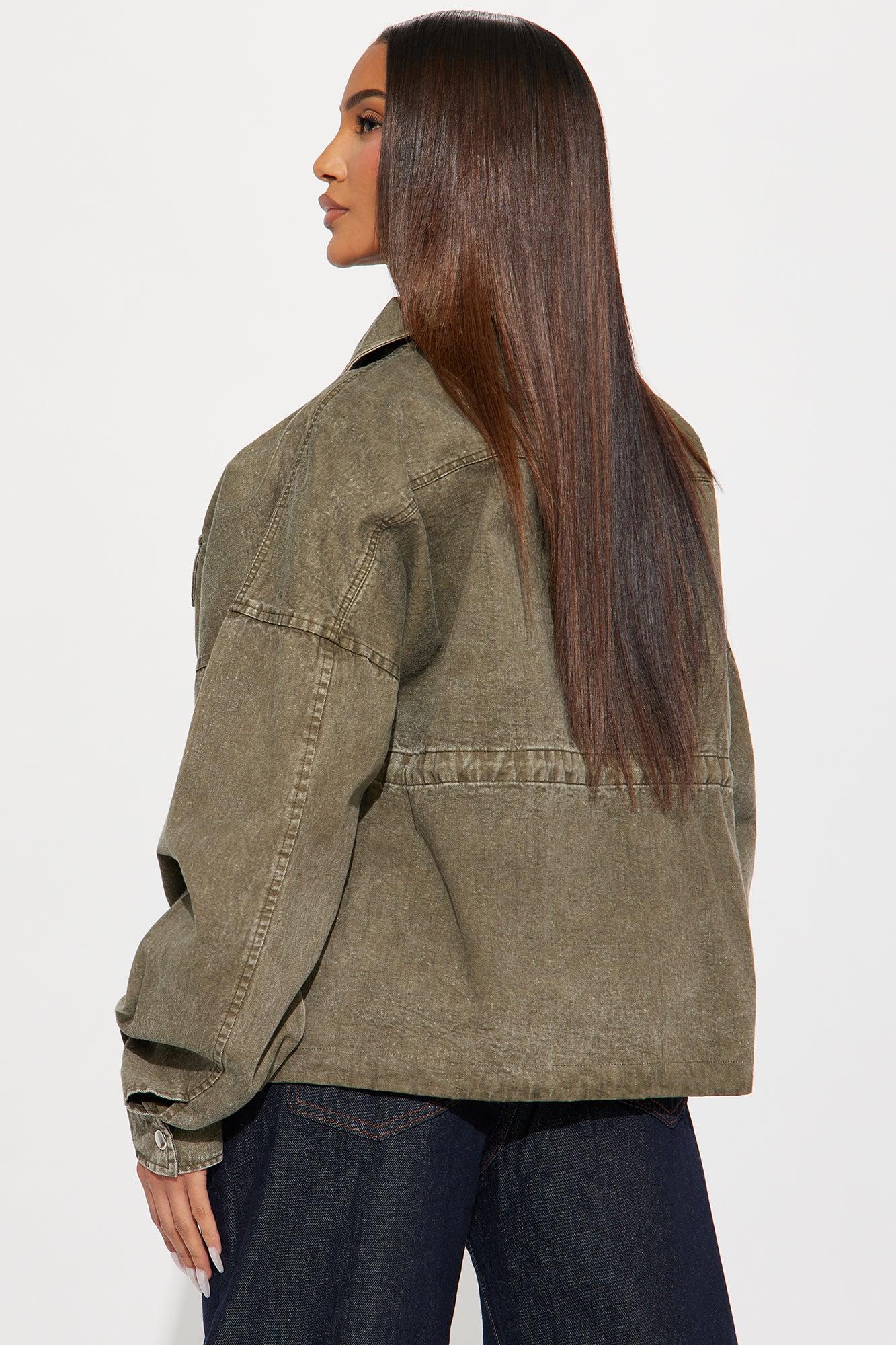 Rocky Washed Utility Jacket - Olive Female Product Image