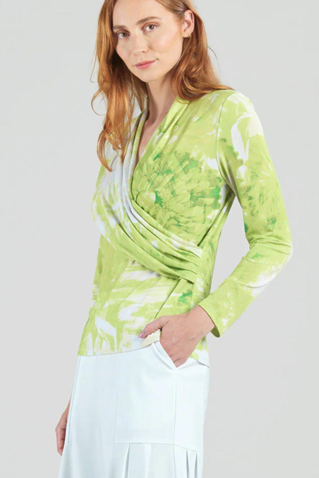 V-Neck Draped Pleat Top Product Image