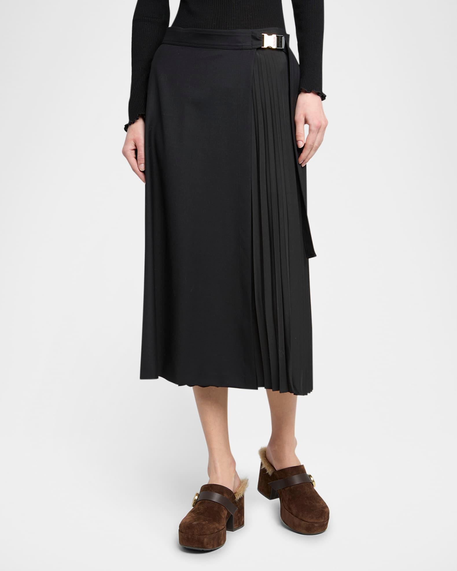 Pleated Midi Wrap Skirt Product Image