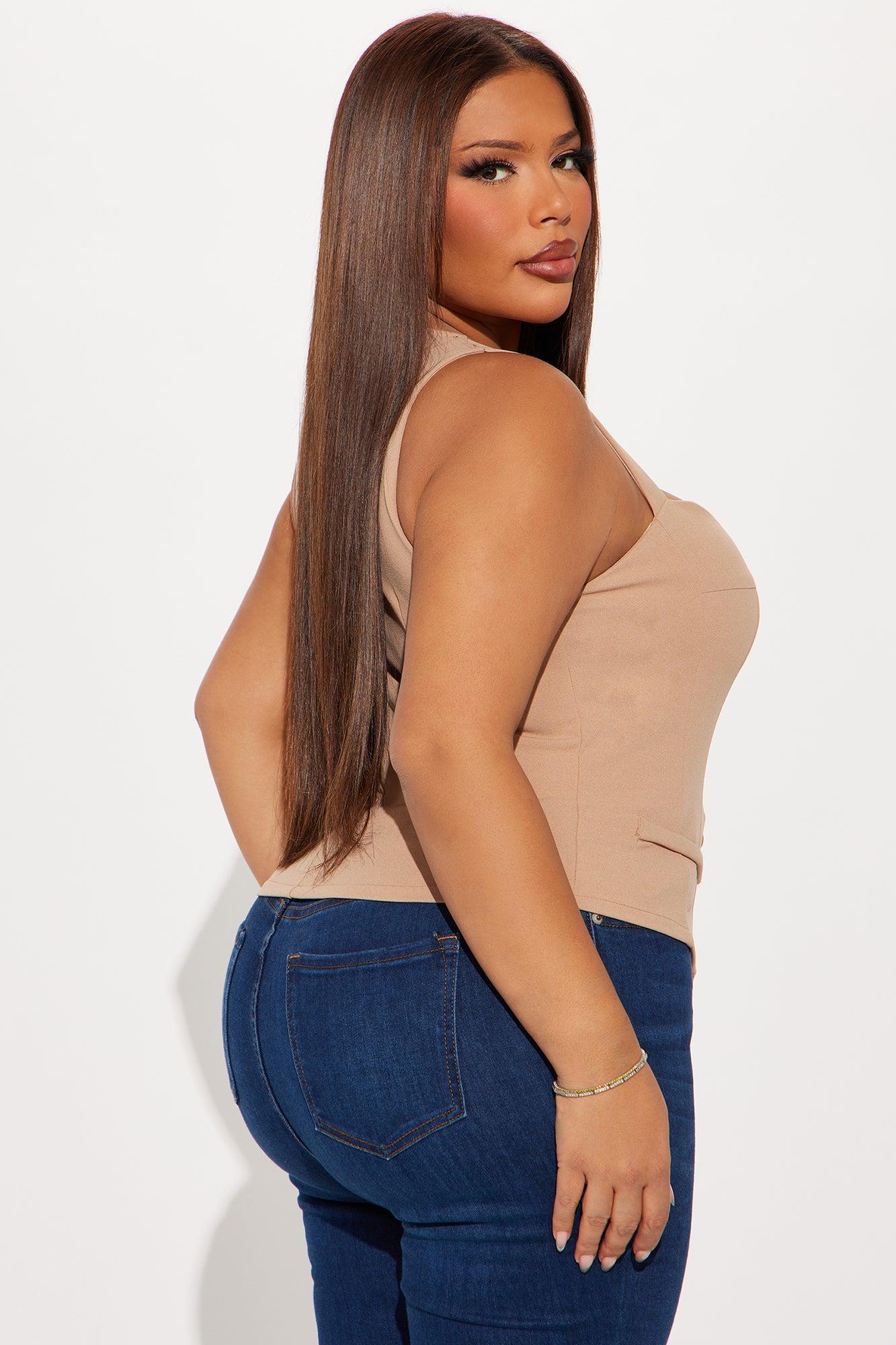 Office Crush Vest Top - Nude Product Image