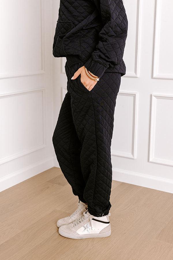 Paris Mornings Quilted Sweater In Black Product Image