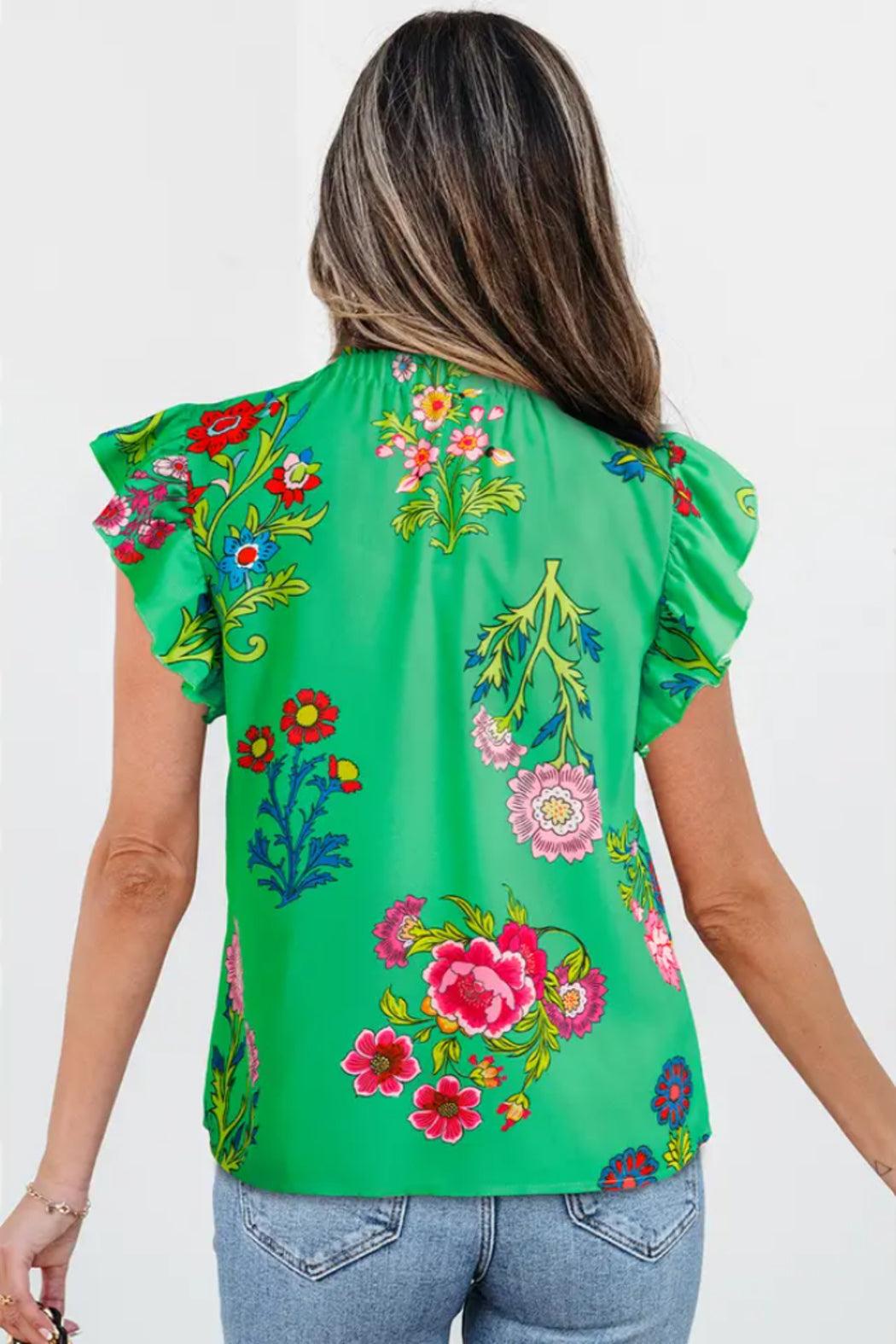 Floral Print Tunic Blouse Product Image