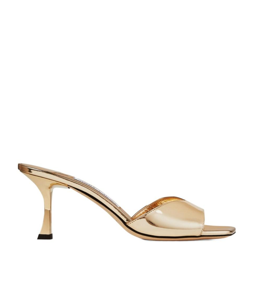 JIMMY CHOO Skye 70 Metallic Leather Sandals In Gold Product Image