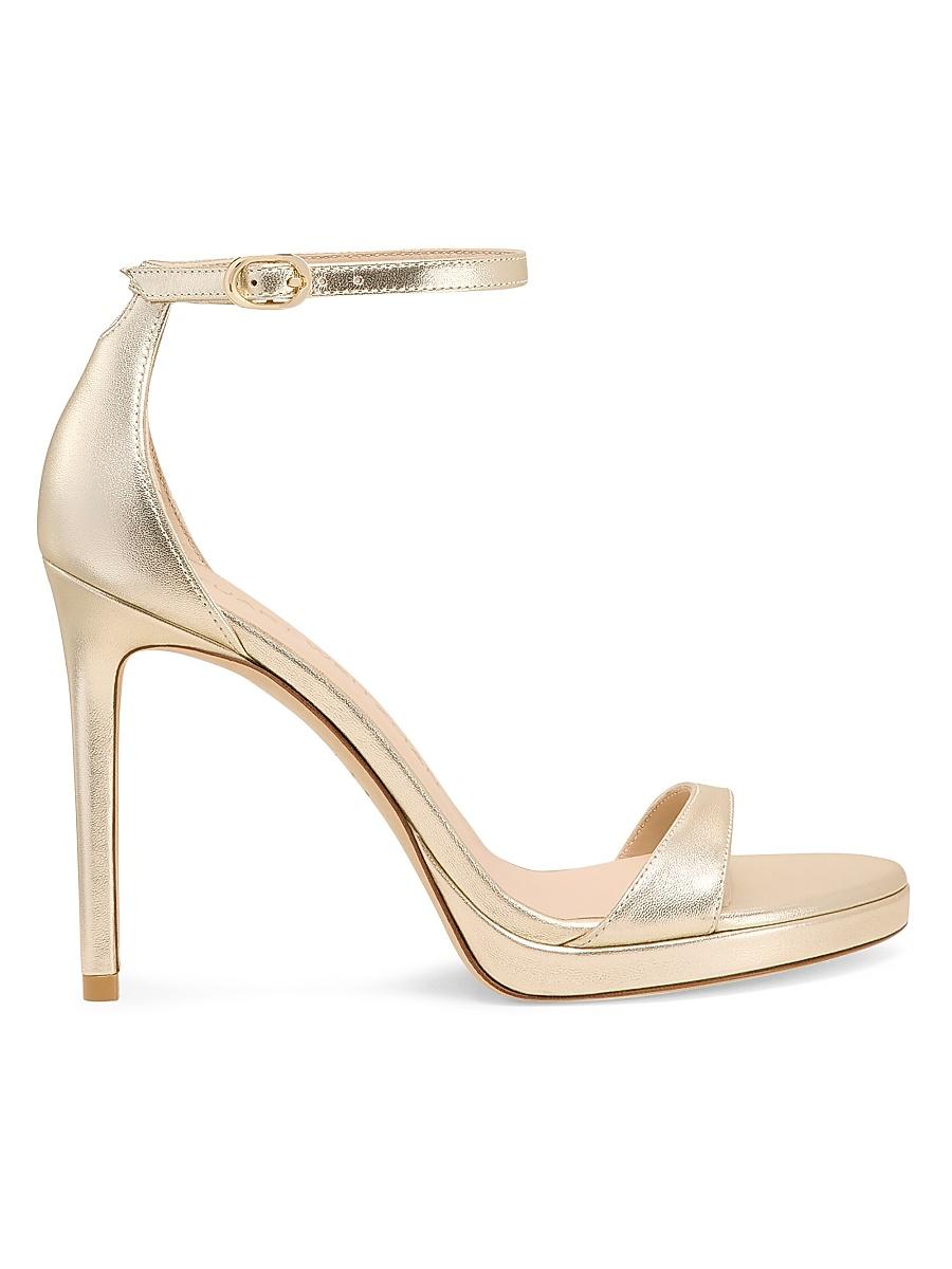 Womens Nudist 100MM Metallic Leather Platform Sandals Product Image