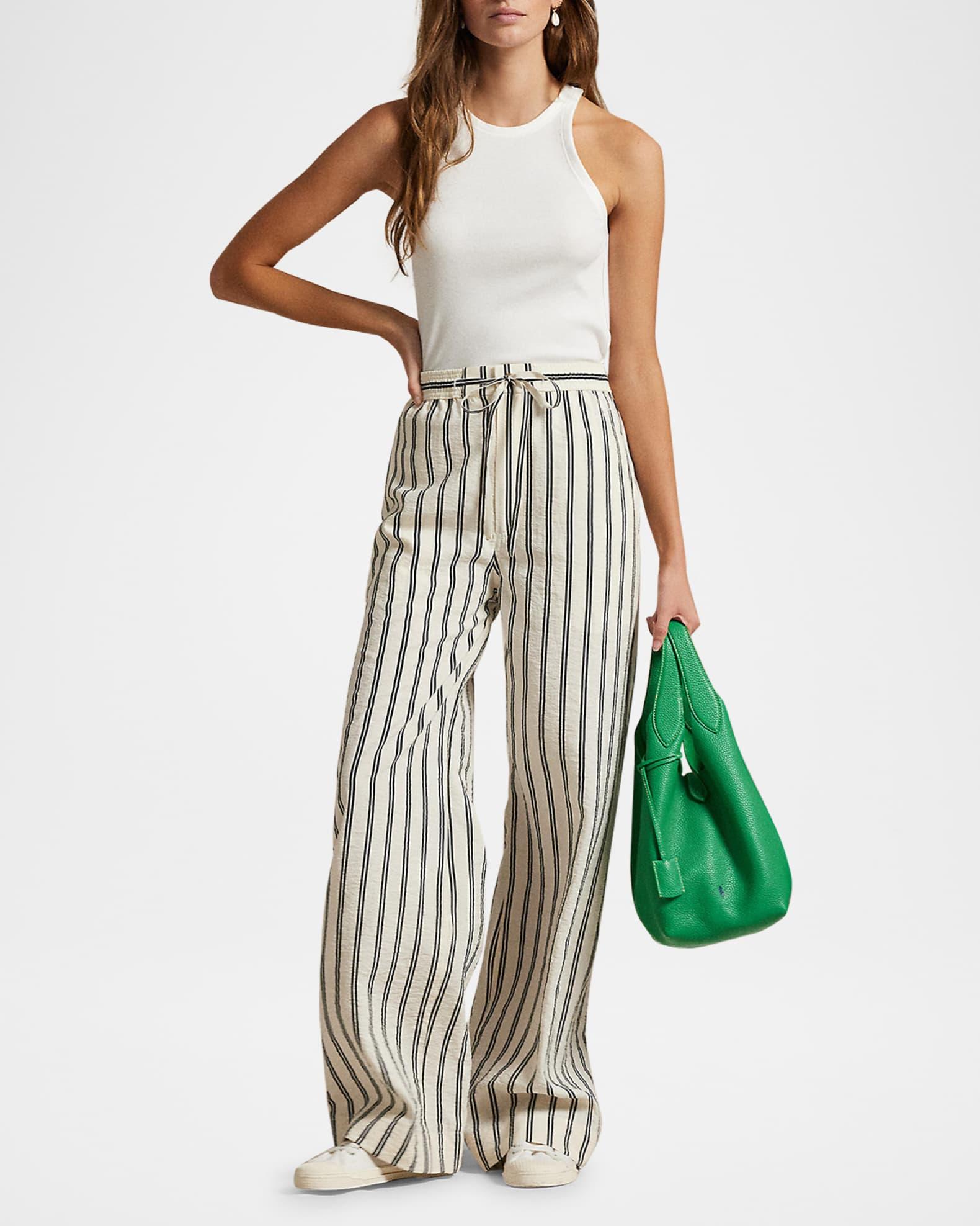 Striped Silk-Blend Wide-Leg Pant Product Image