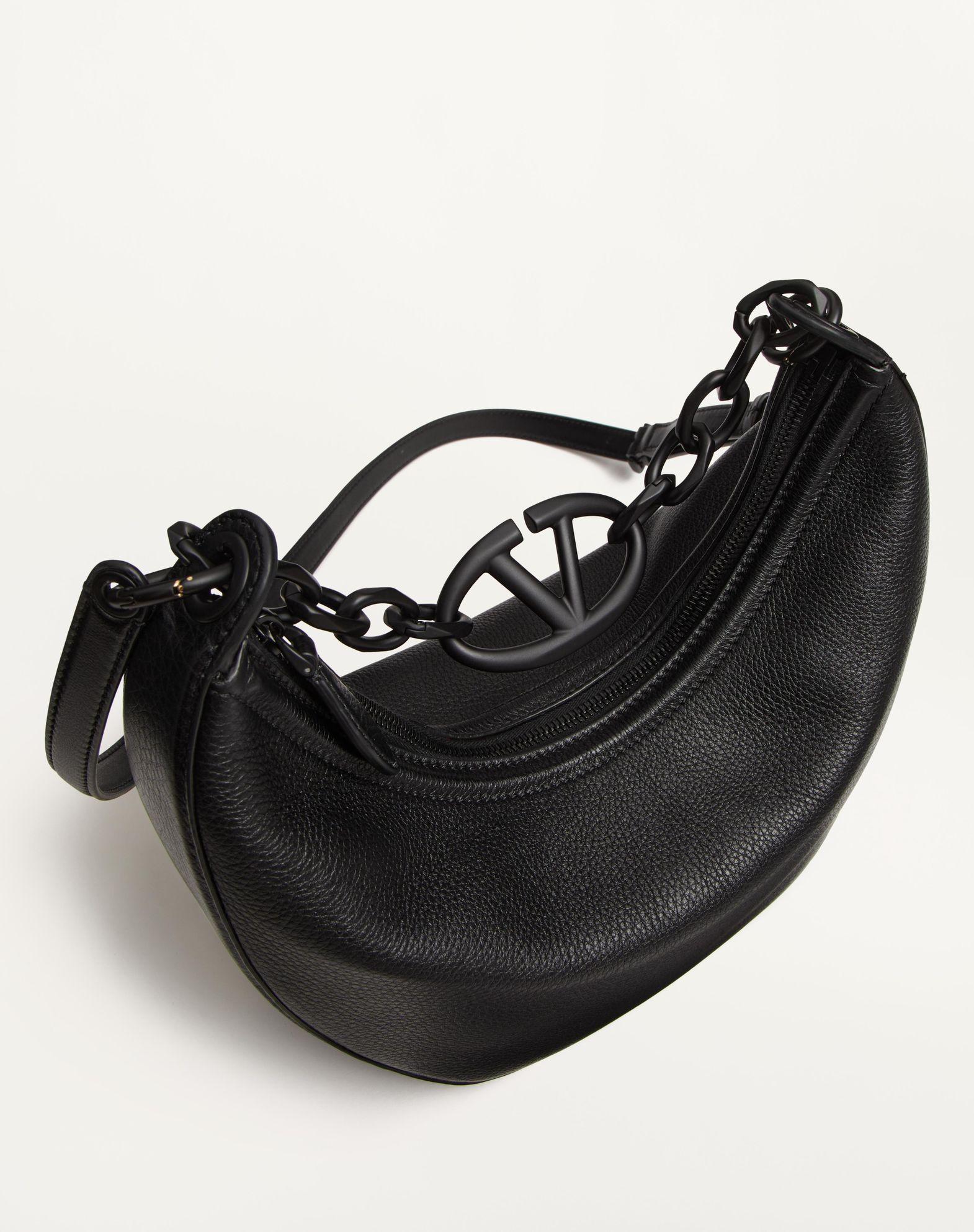 Vlogo Moon Small Hobo Bag In Grainy Calfskin With Chain Product Image