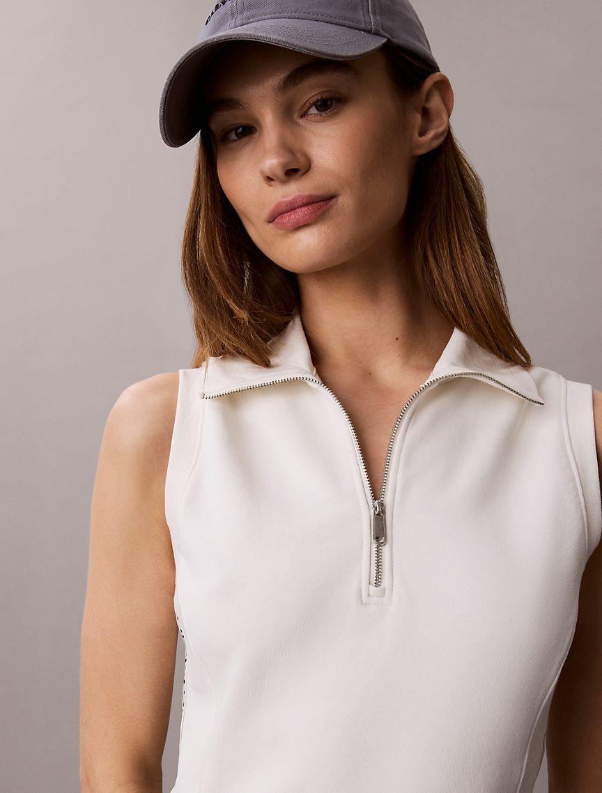 French Terry 1/4 Zip Sleeveless Dress Product Image