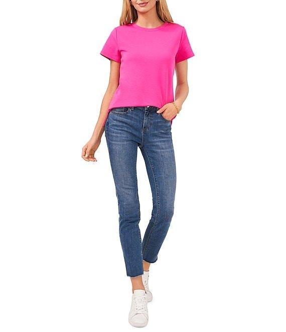 Vince Camuto Short Sleeve Crew Neck Knit Tee Shirt Product Image