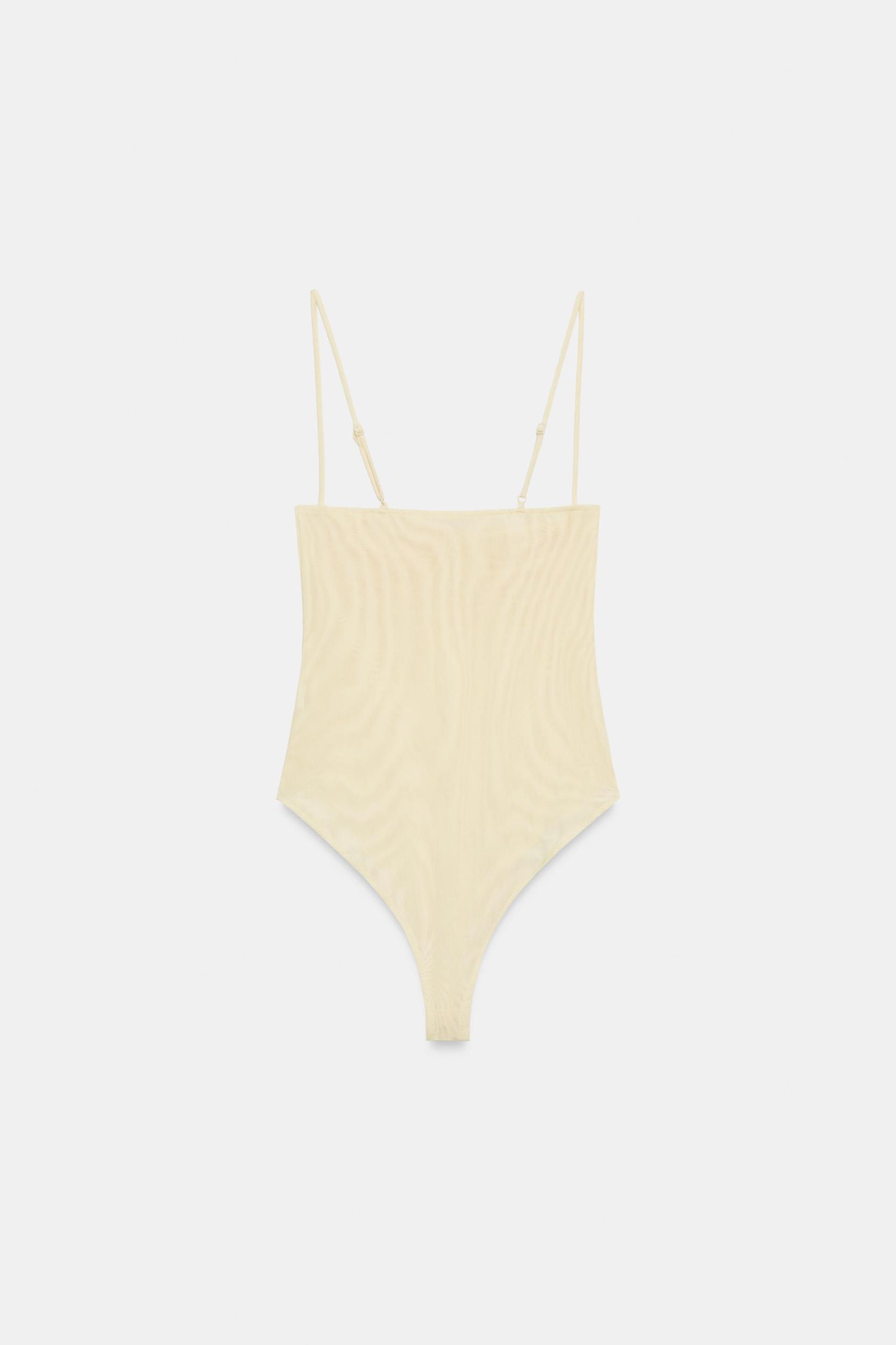 RUCHED TULLE BODYSUIT Product Image