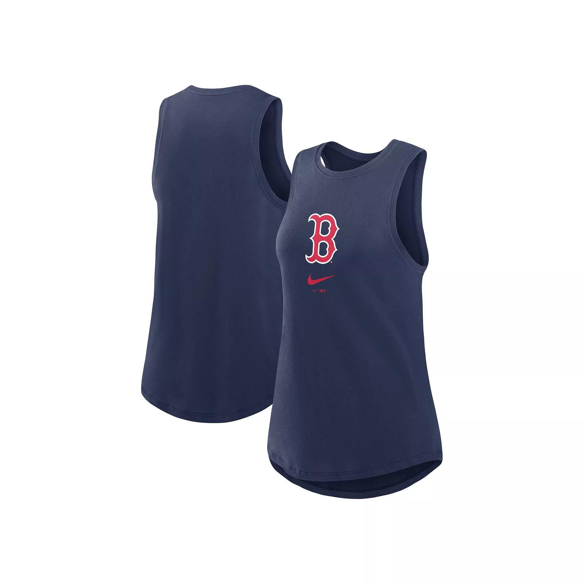 Women's Nike Navy Boston Red Sox Legacy Icon High Neck Fashion Tank Top, Size: Small, Blue Product Image