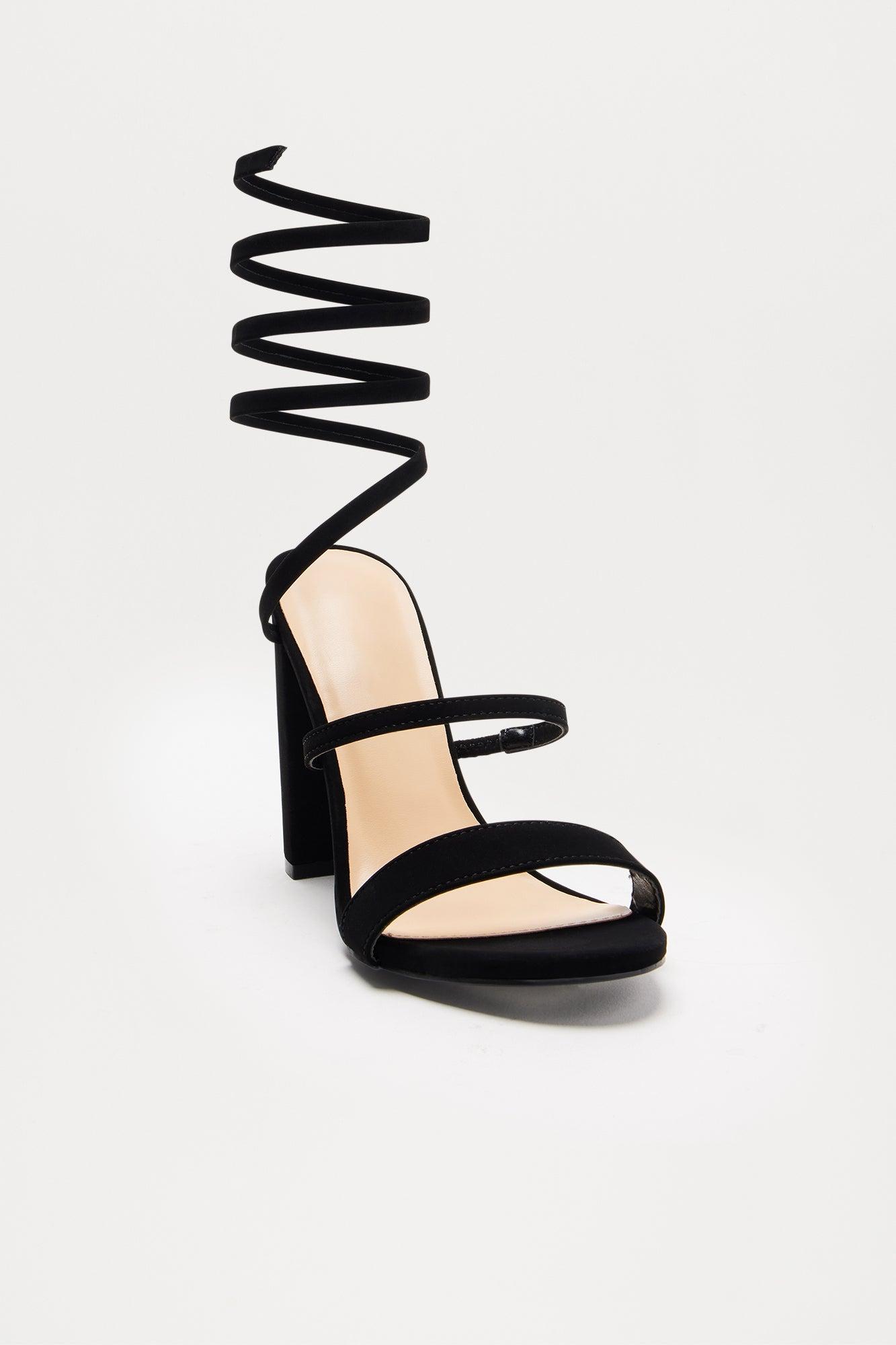 Elsie Block Heeled Sandals - Black/Black Product Image