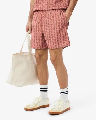 Mid Length Monogram Print Swim Trunks Product Image