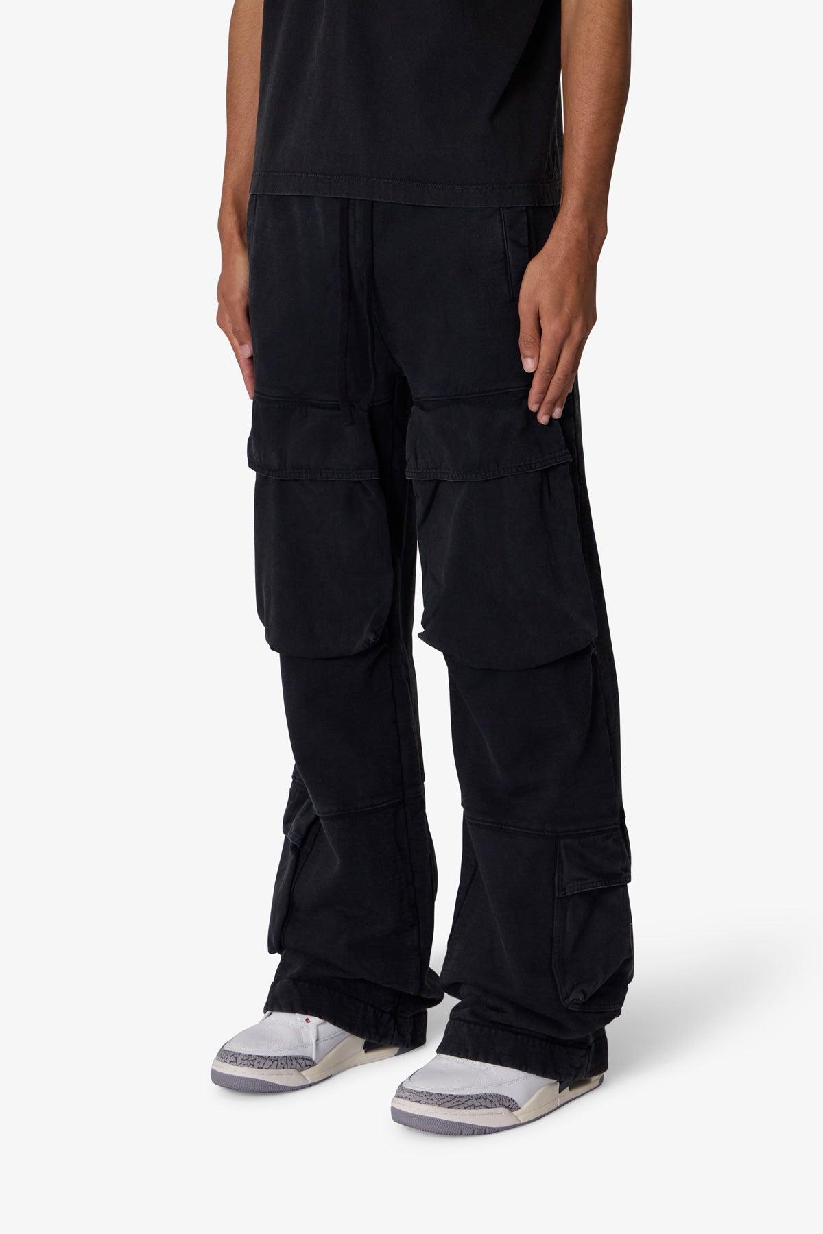 Front Cargo Sweatpants - Washed Black Product Image