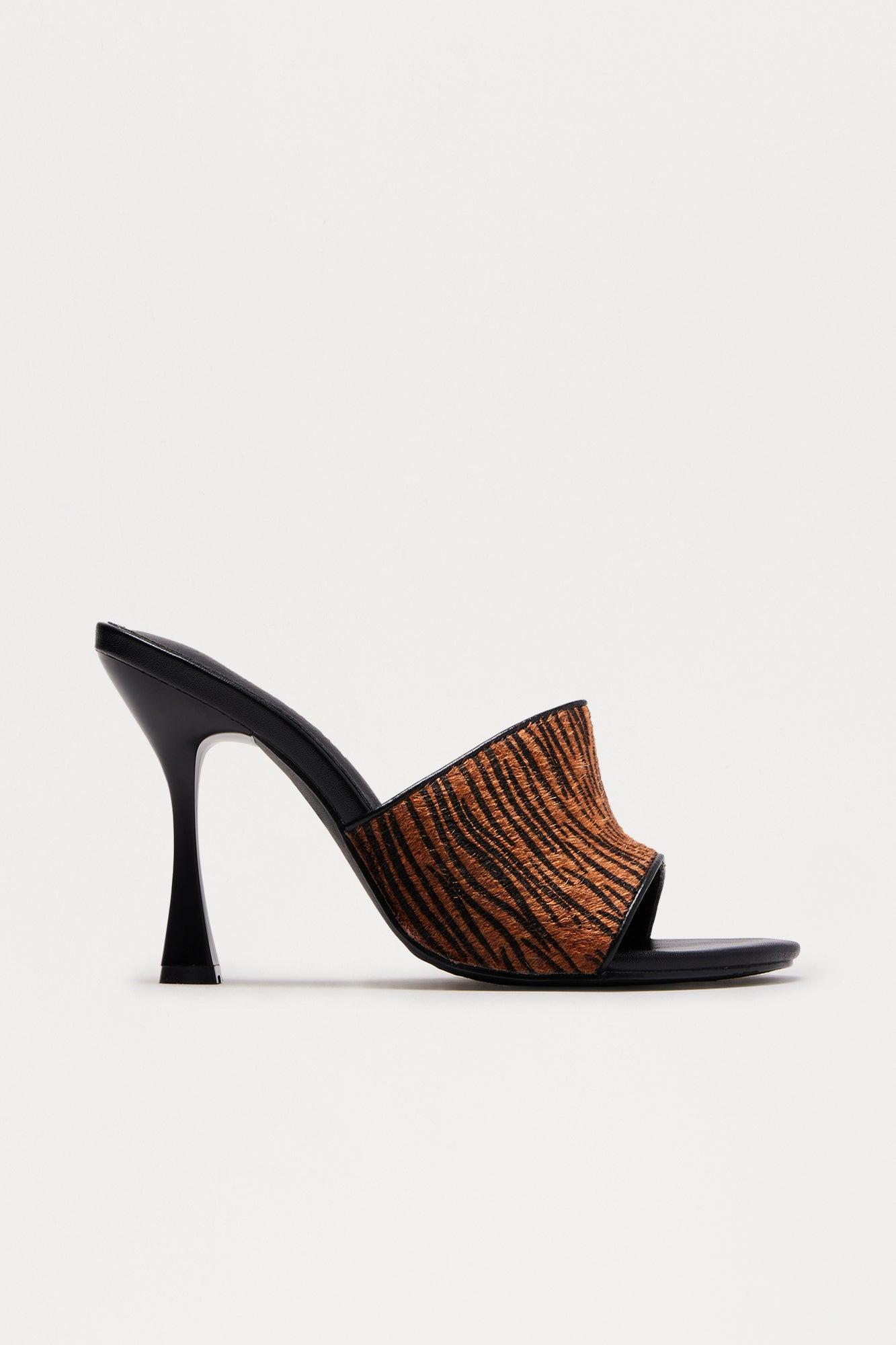 Karime Animal Print Heels - Black Female Product Image