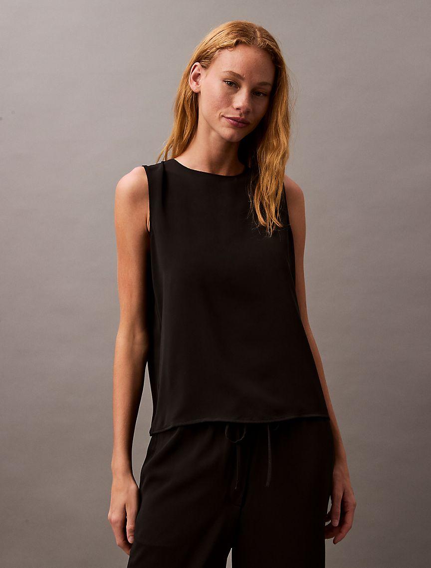 Solid Crewneck Shell Tank Product Image