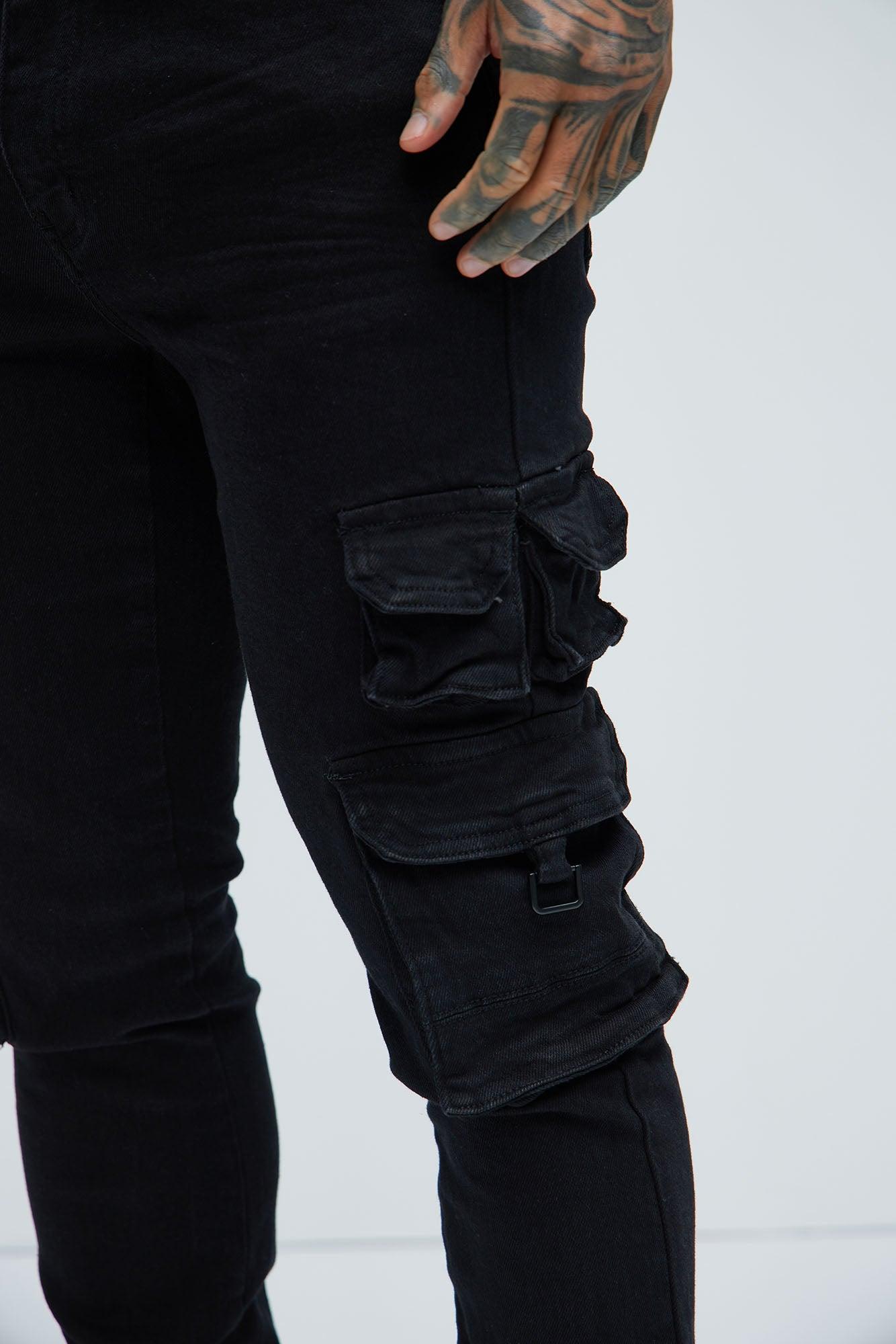 Loaded Stacked Skinny Cargo Jeans - Black Product Image