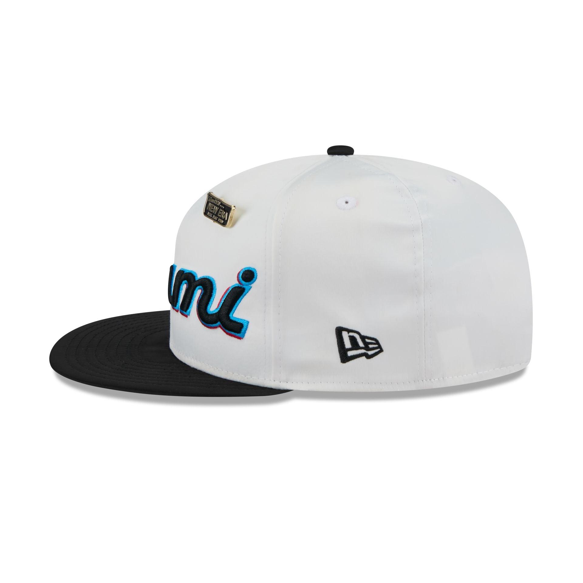 Miami Marlins Satin Pin 9FIFTY Snapback Hat Male Product Image