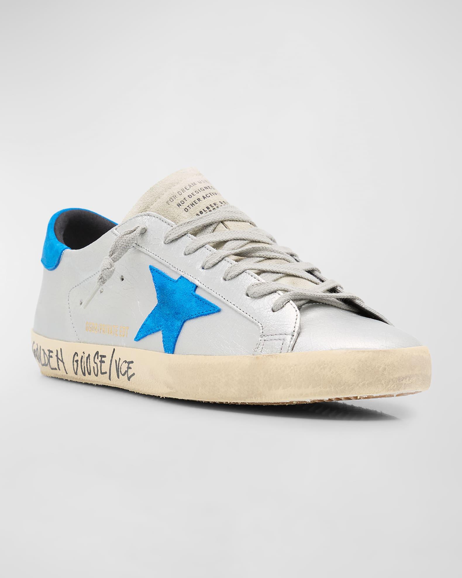 Men's Super-Star Crackled Metallic Low-Top Sneakers Product Image