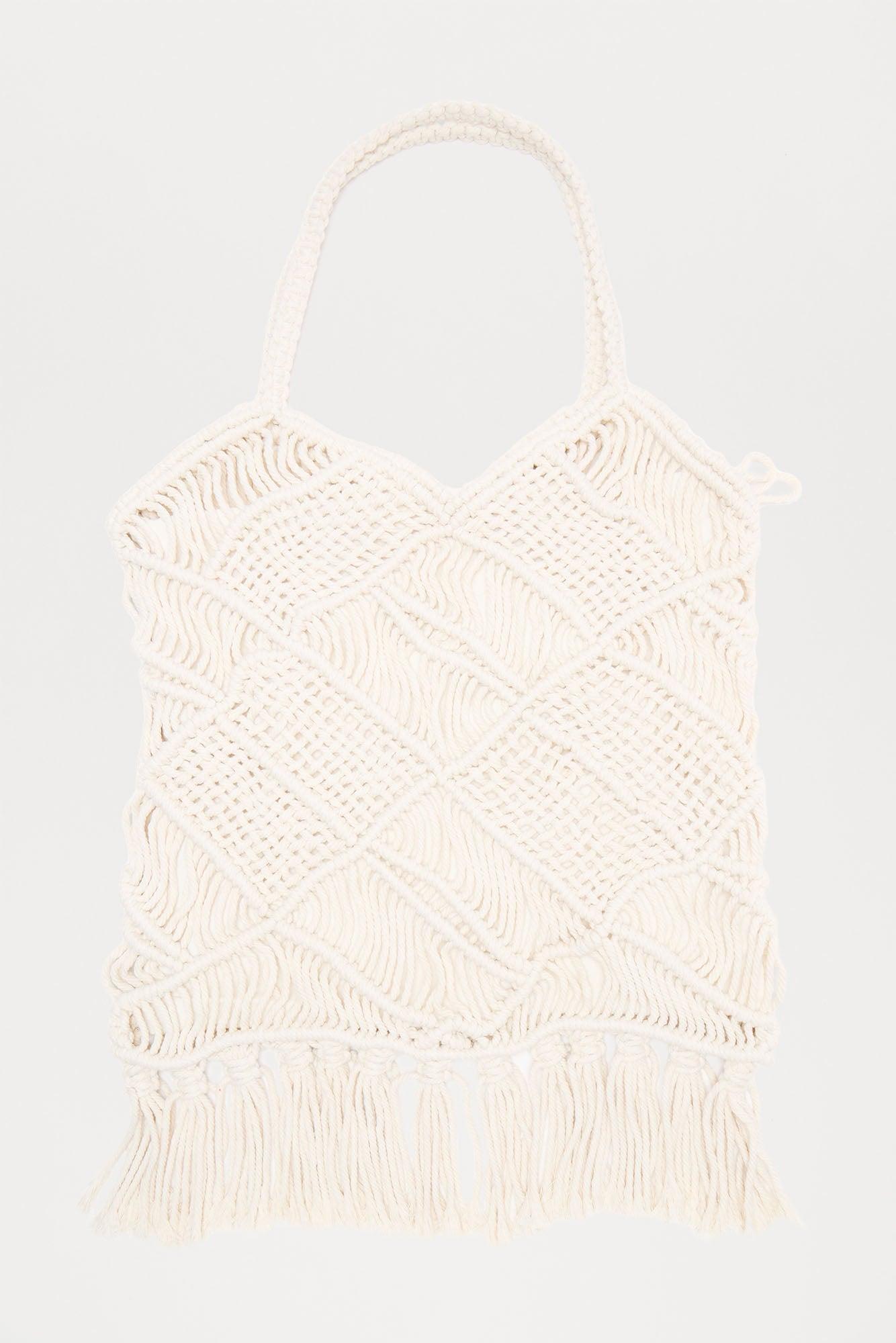 Kayla Crochet Shoulder Bag - Ivory Product Image