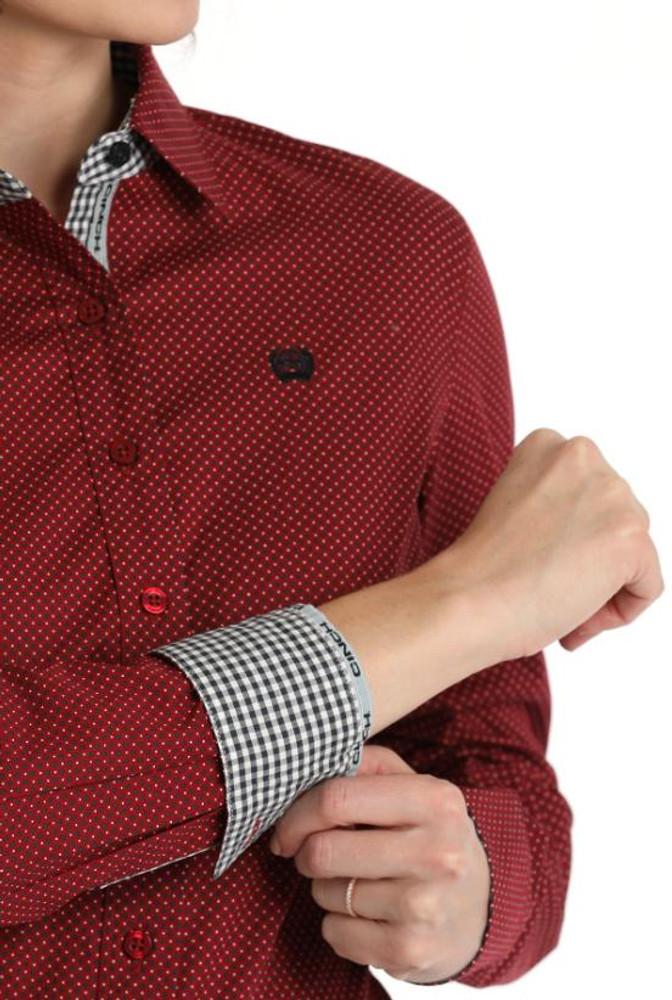 SALE Cinch® Ladies' L/S Red Polka Dot Print Button Shirt Product Image
