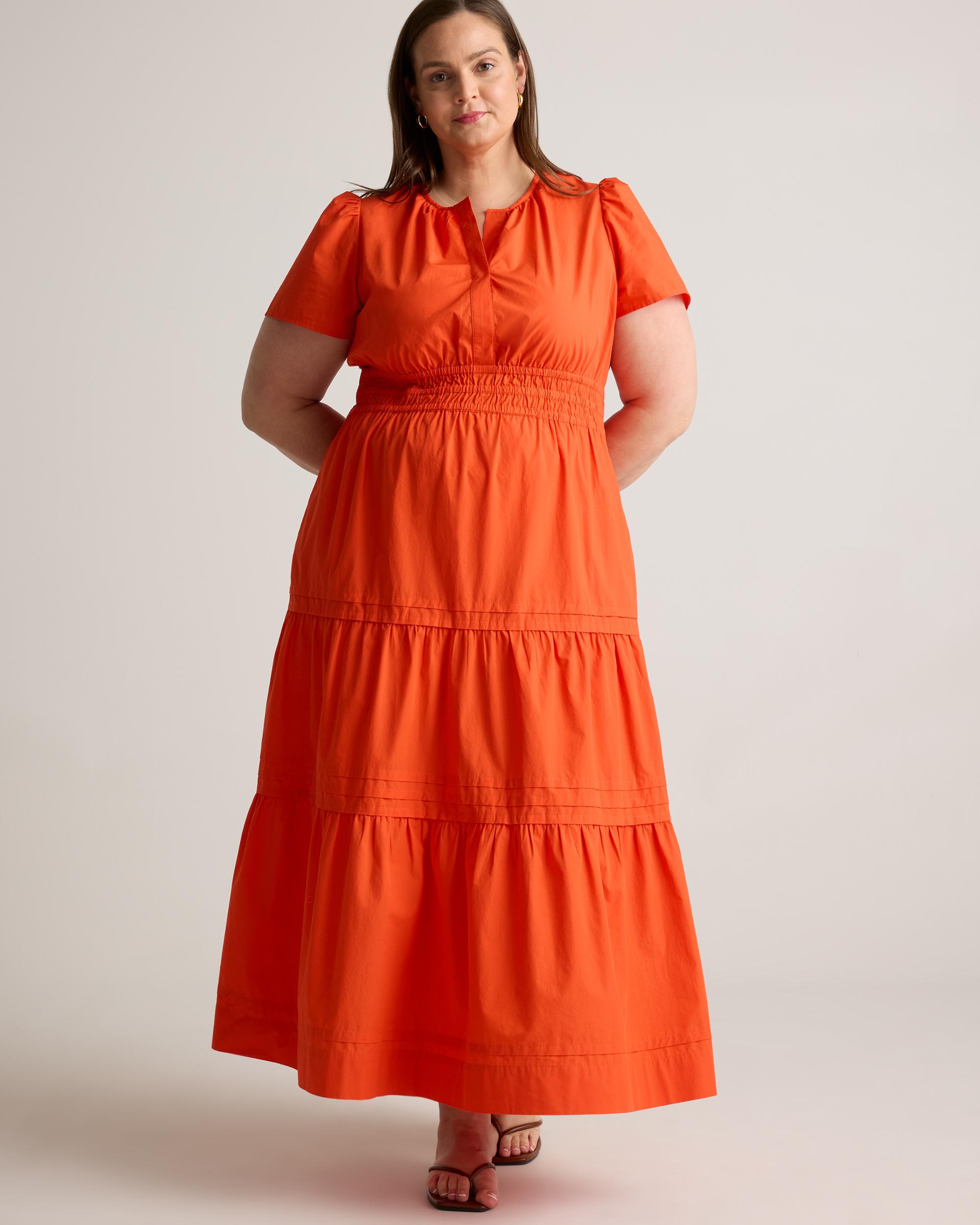 Quince | Women's Poplin Tiered Maxi Dress Organic Cotton Product Image