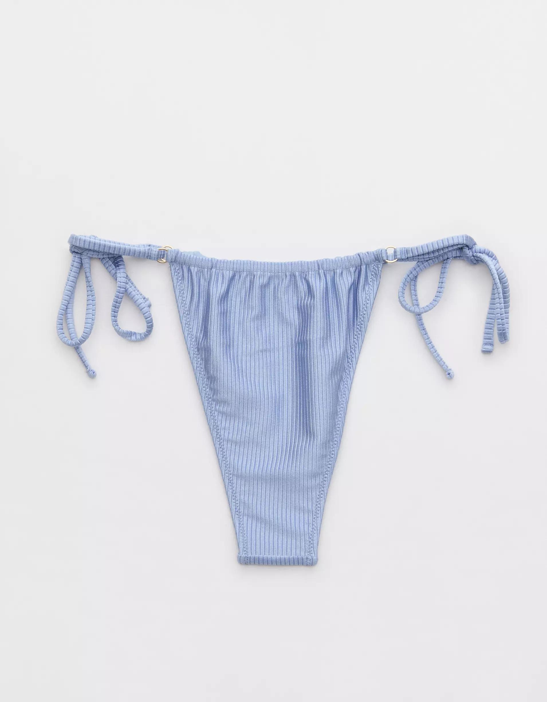 Aerie Shine Rib Cheekiest Strappy Bikini Bottom Product Image