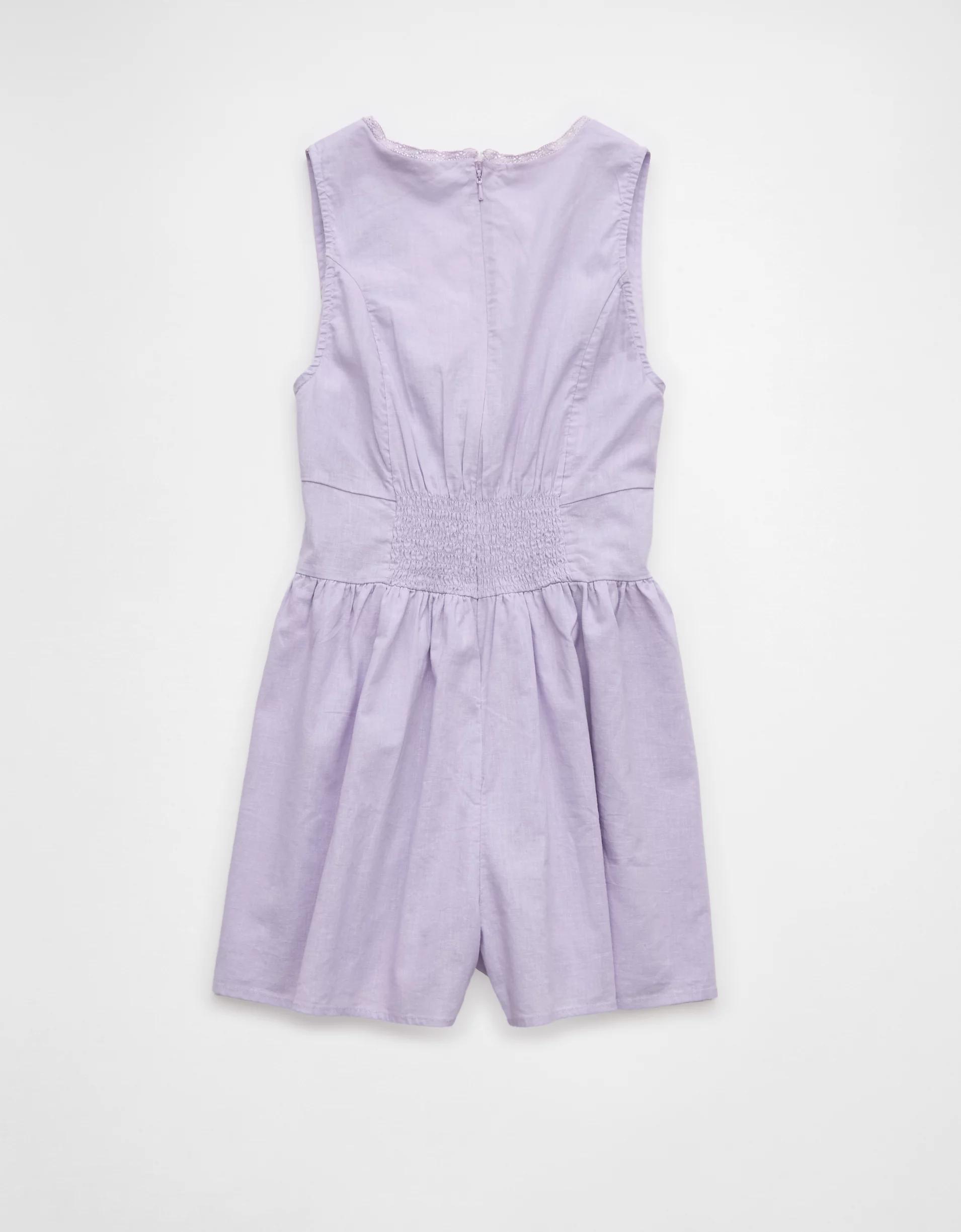 AE Tie Front V-Neck Romper Product Image