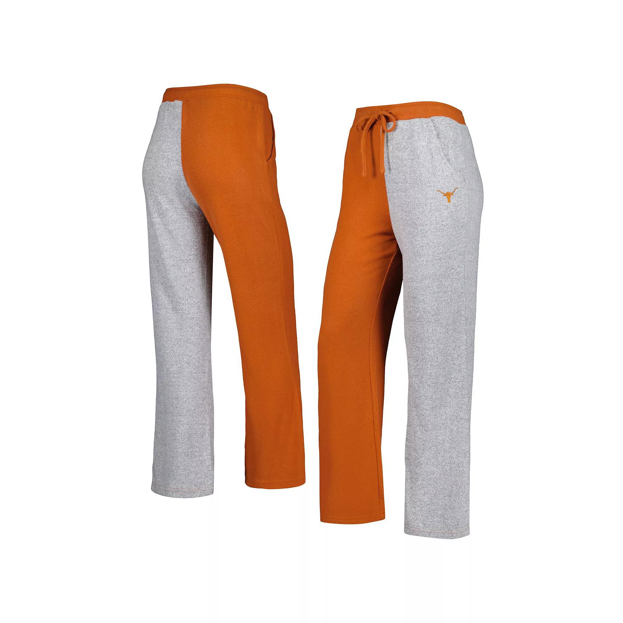 Women's ZooZatz Texas Orange/Gray Texas Longhorns Colorblock Cozy Tri-Blend Lounge Pants, Size: Small, Team Product Image