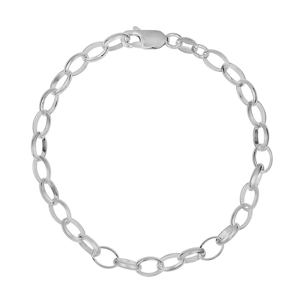 Sterling Silver Rolo Chain Bracelet - 8-in., Women's, Multicolor Product Image