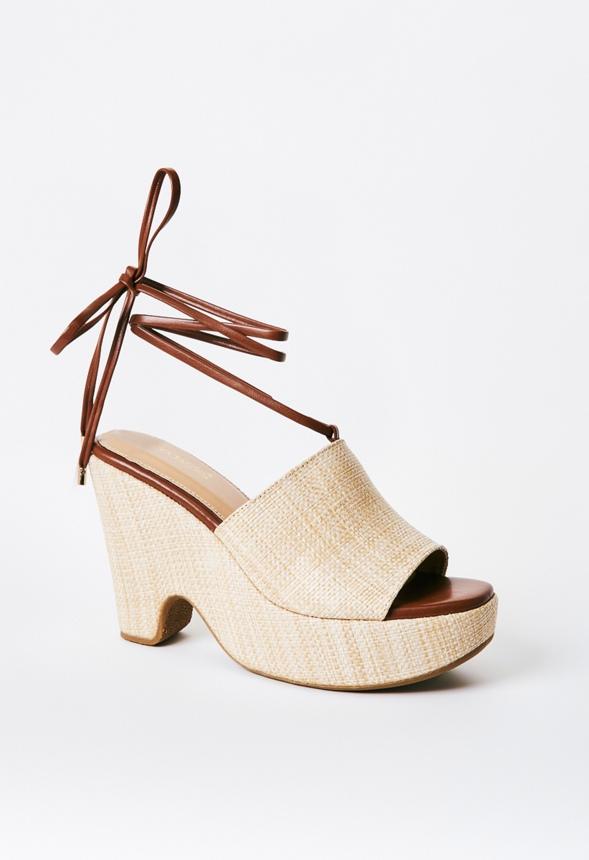 JustFab Margaux Platform Loafer Pump Womens Black/ White Size 8.5 Product Image