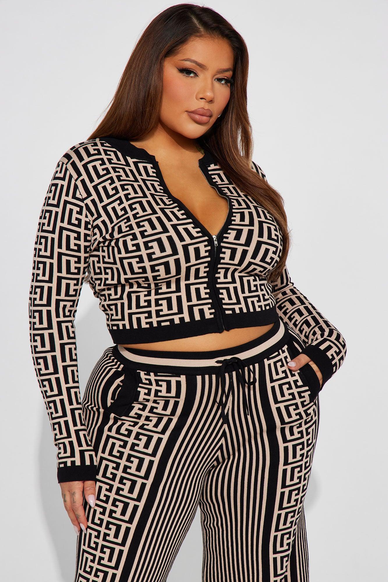 Stay Pretty Sweater Pant Set - Black/combo Female Product Image