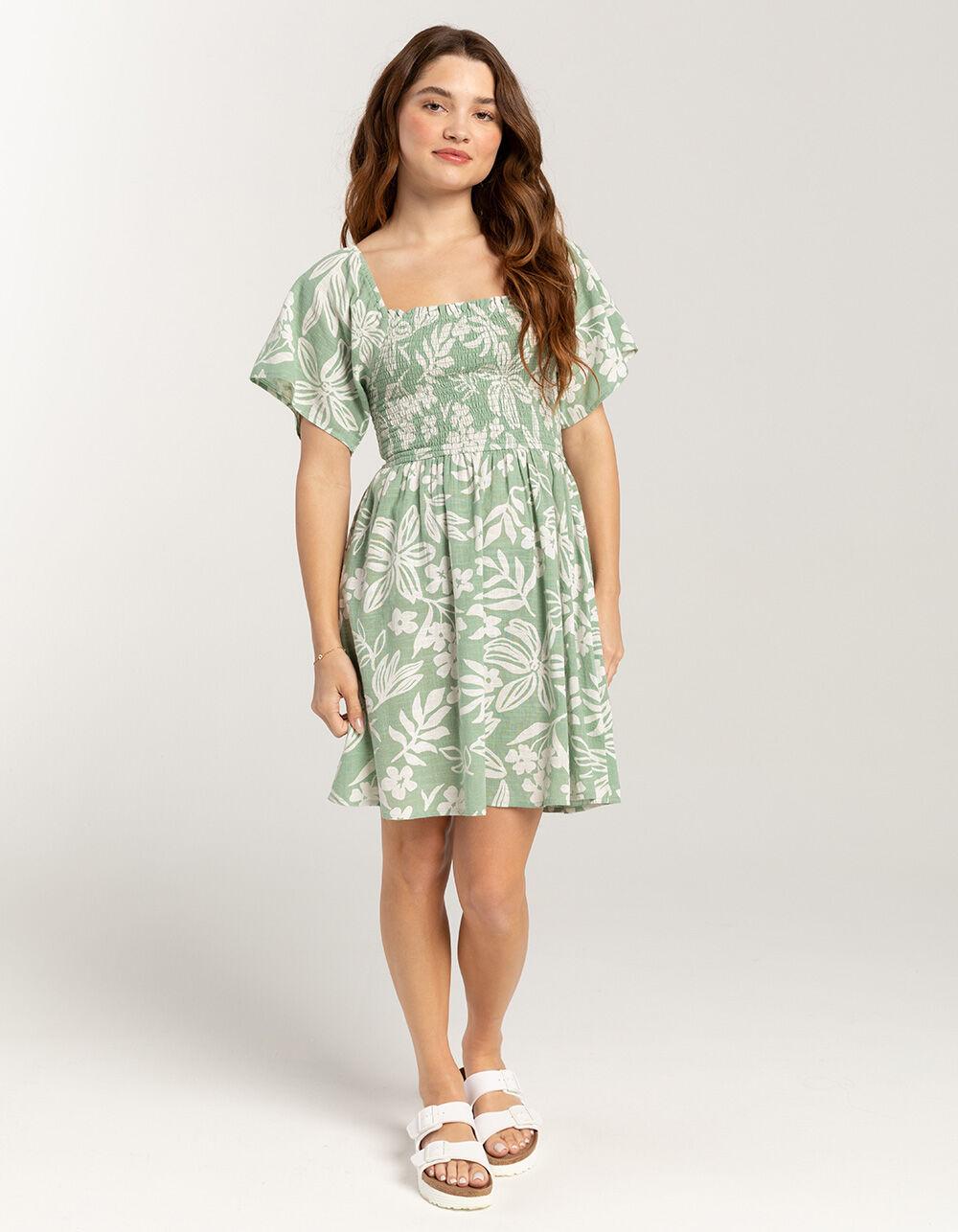 RIP CURL Salty Summer Smocked Womens Dress - SAGE Product Image