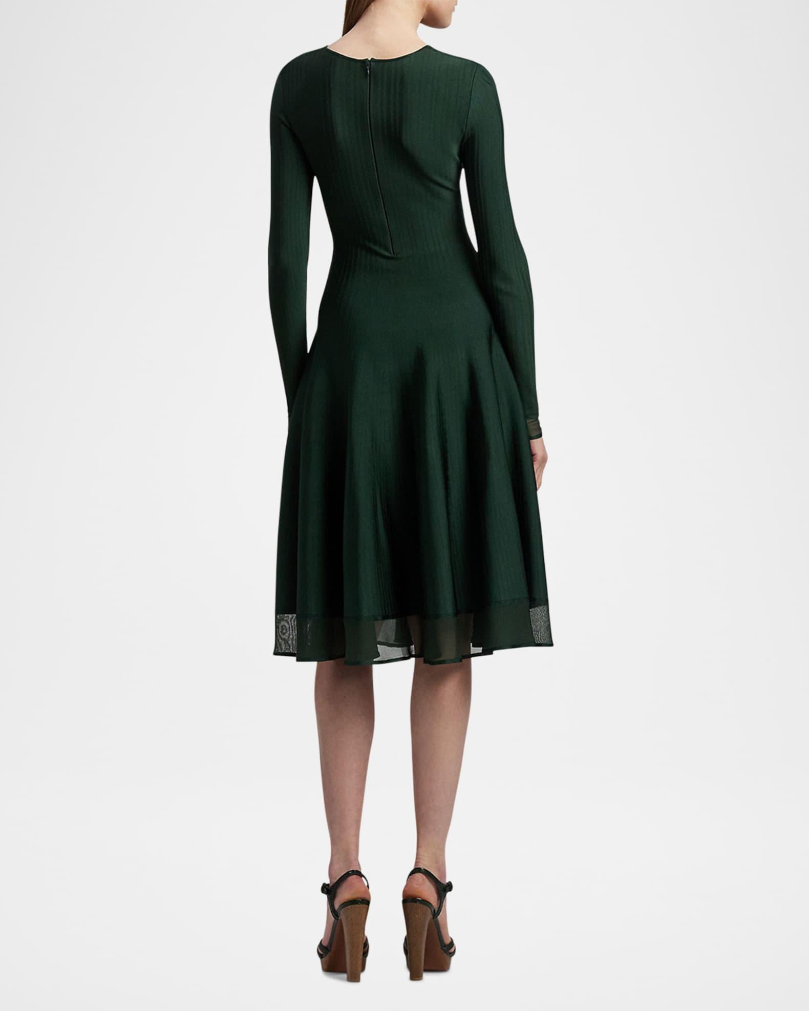 Viscose Sheer Edge Crewneck Dress Product Image