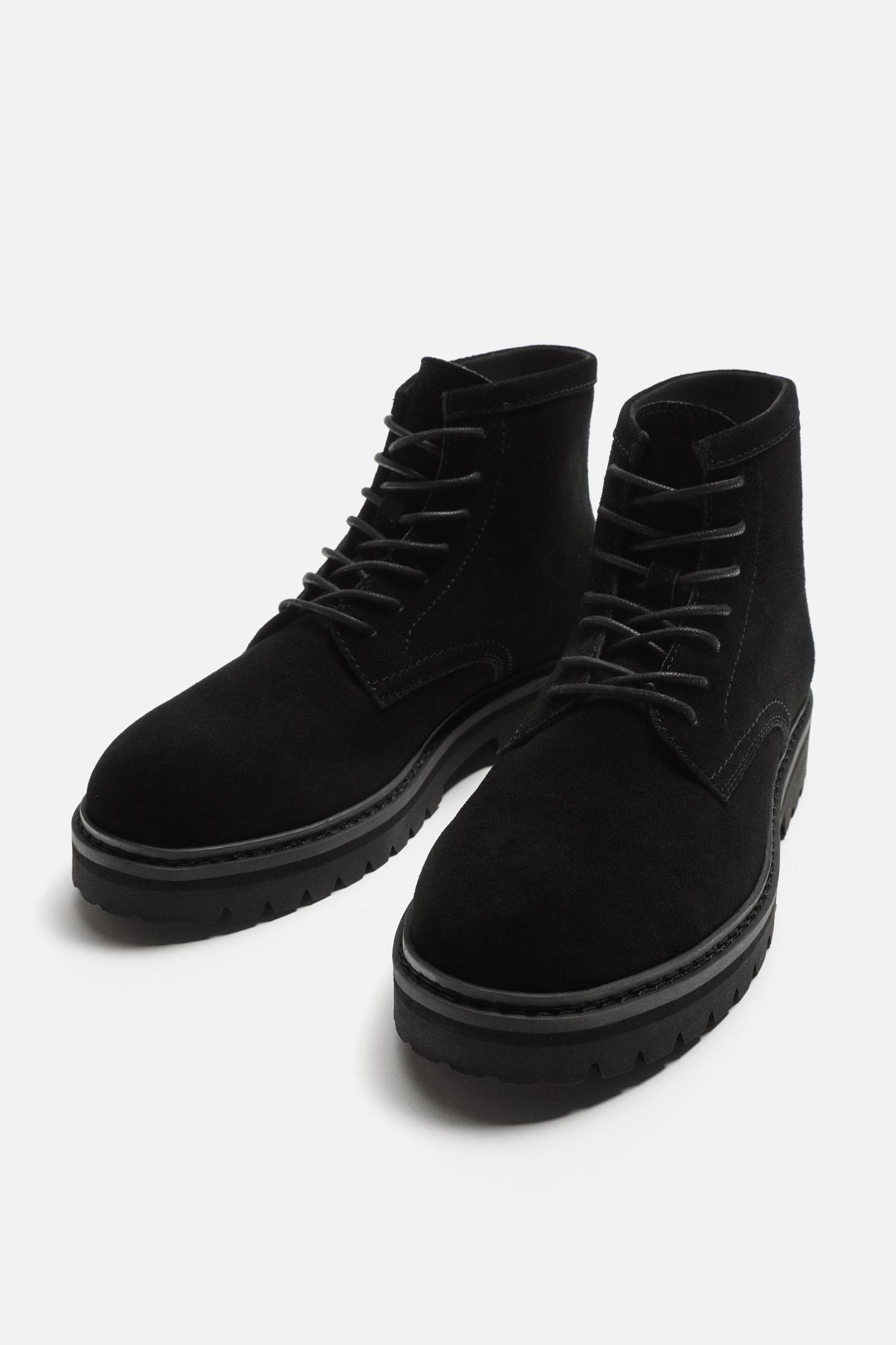 LEATHER LACE-UP BOOTS Product Image