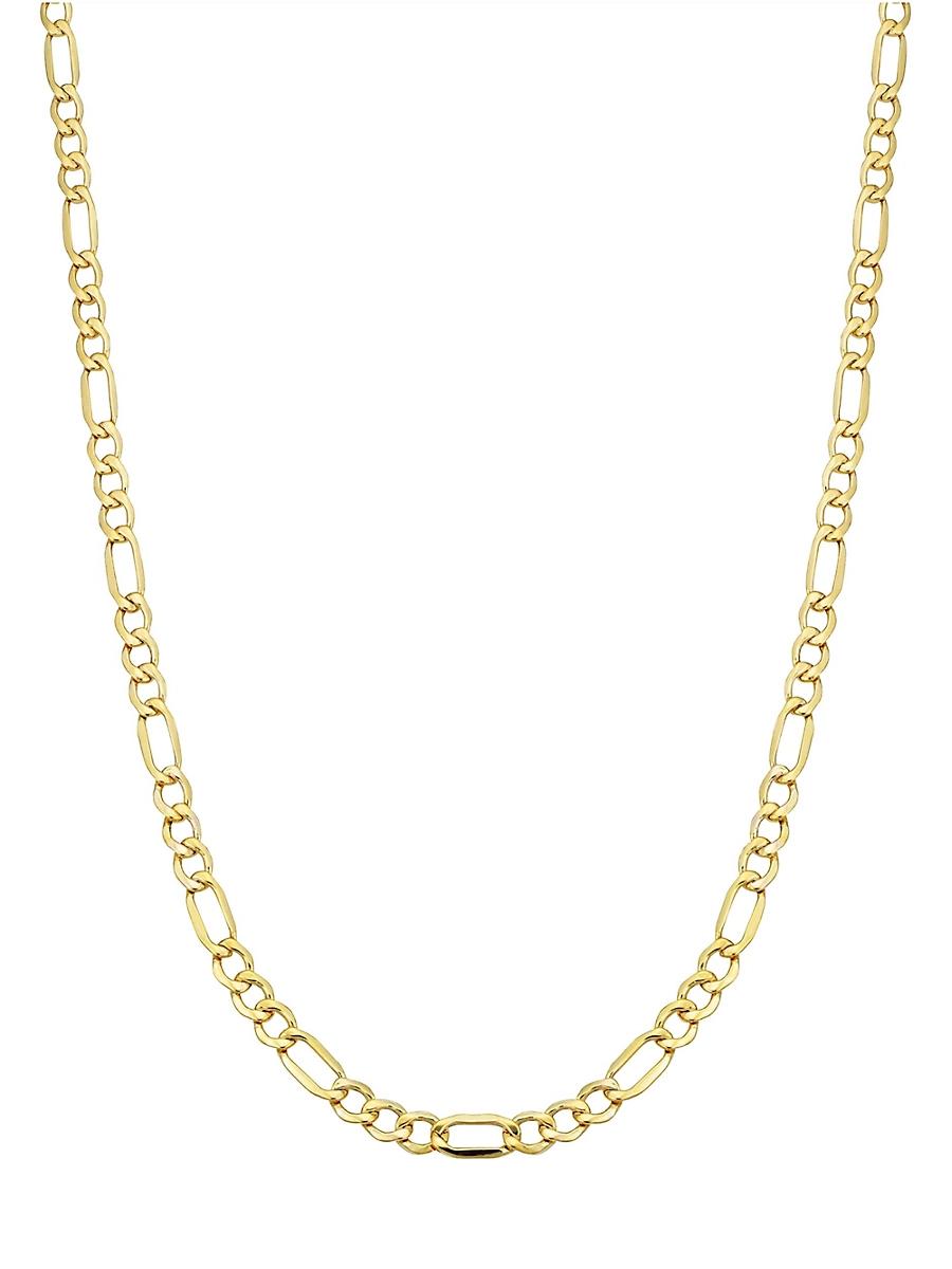 Womens 14K Yellow Solid Gold Florentine Figaro Necklace Product Image