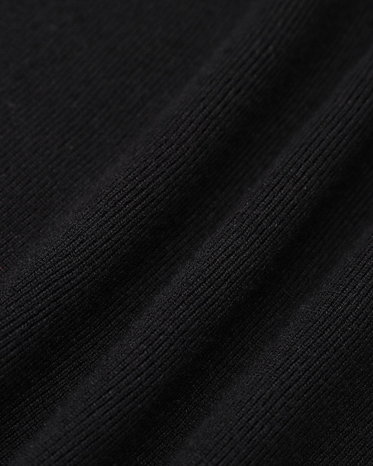Black Square Neck Ribbed Sweater Dress Product Image