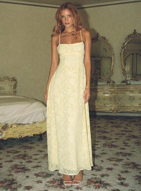 South Of France Maxi Dress Yellow Product Image