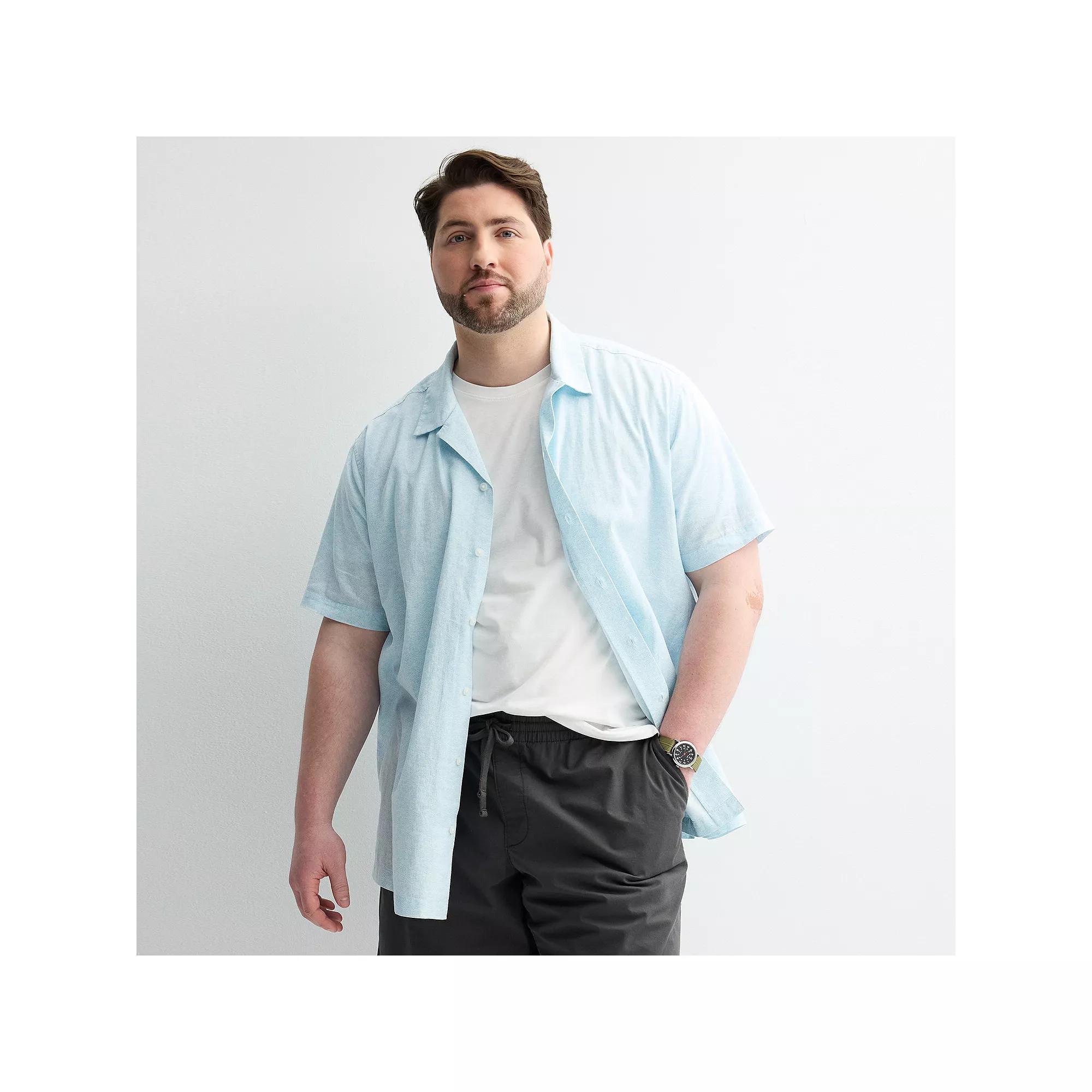 Big & Tall Sonoma Goods For Life® Short Sleeve Vacation Button-Down Shirt, Men's,  Product Image