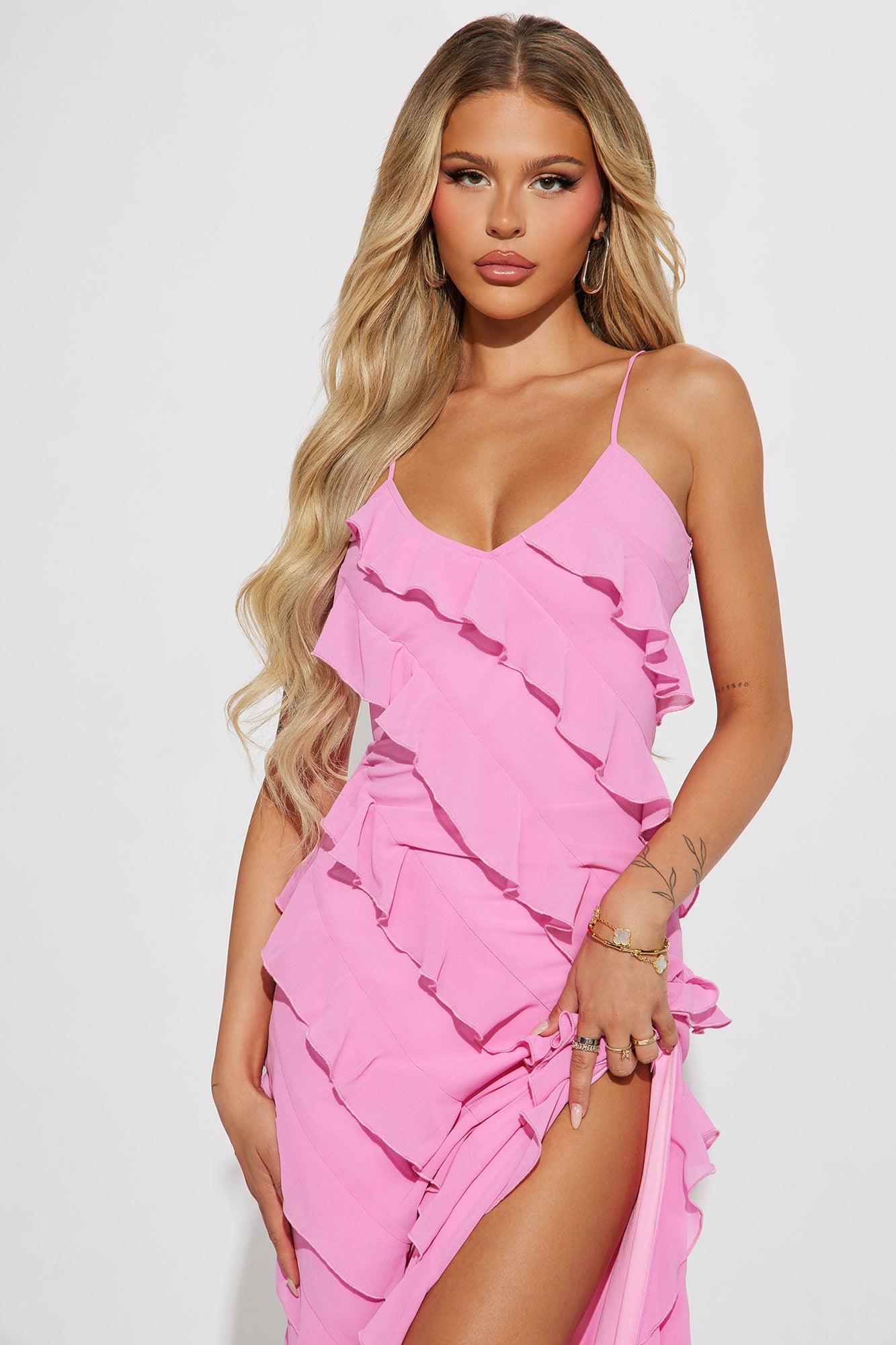 Felicia Ruffle Maxi Dress - Pink Product Image