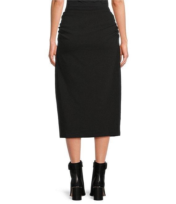 Gibson & Latimer Knit Mid Rise Ruched Pencil Midi Skirt Product Image