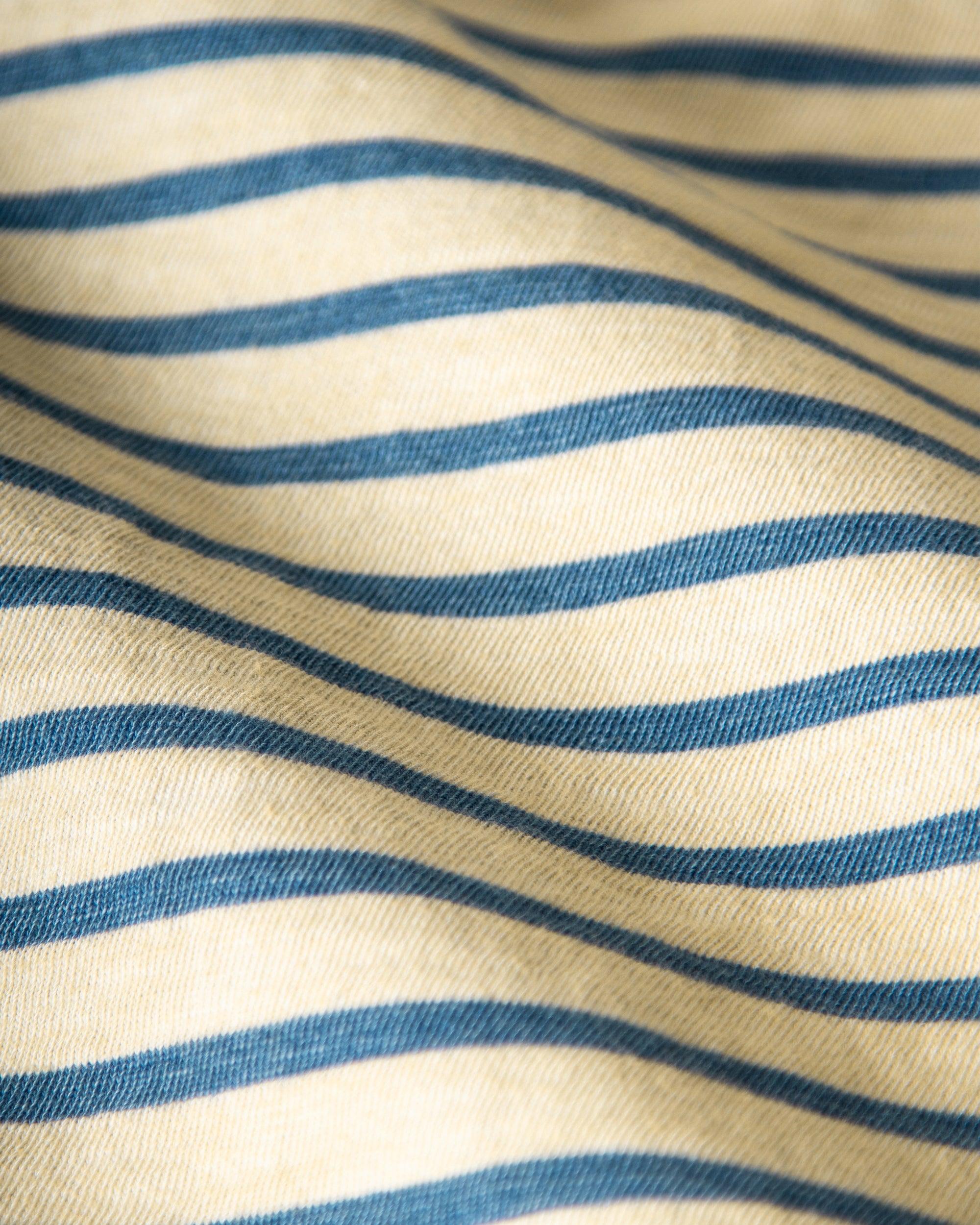 Long Sleeve Indigo Overdyed Polo in Sand Product Image