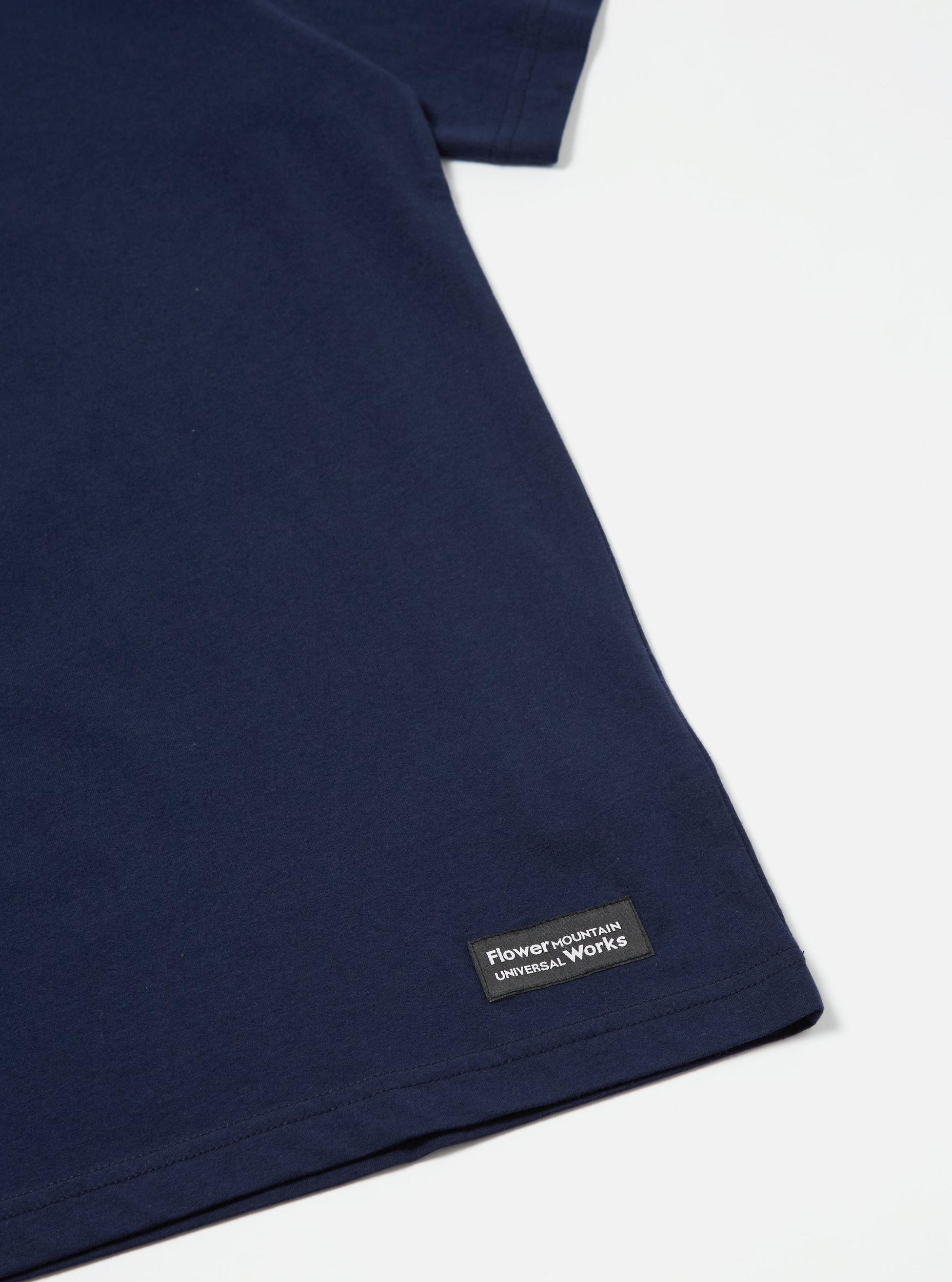 Flower Mountain x Universal Works Navy Single Jersey Tee Product Image