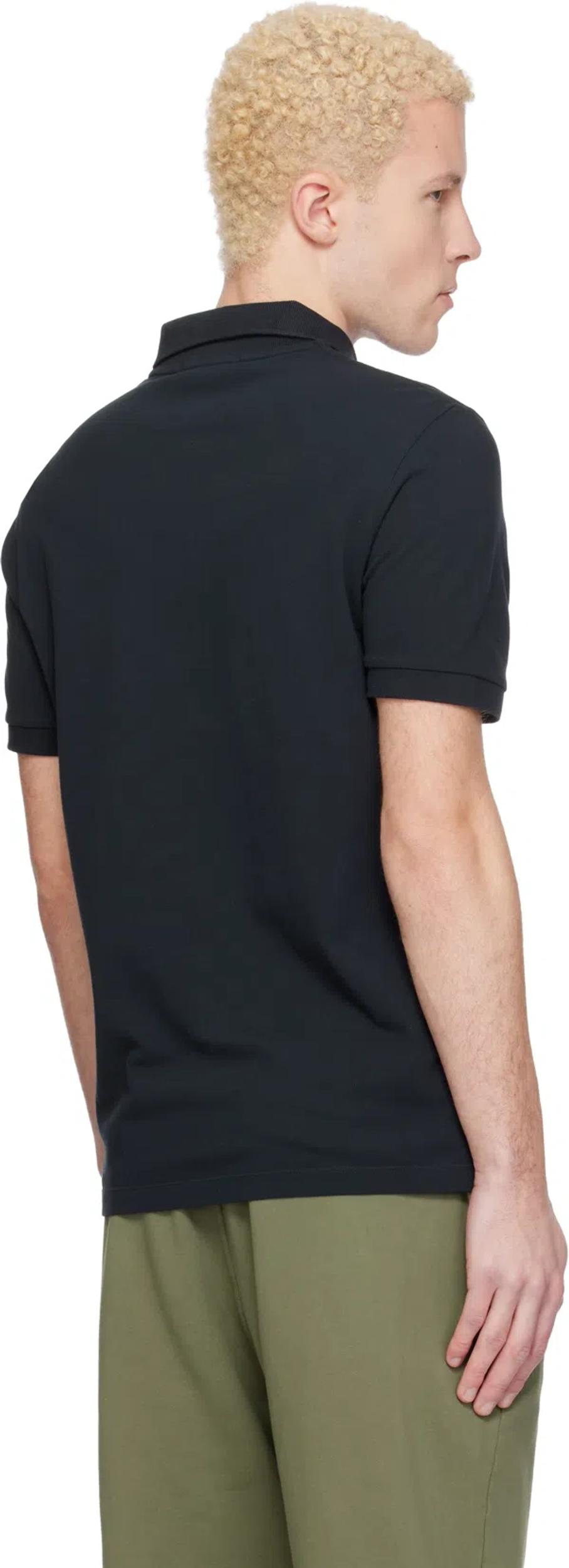 STONE ISLAND Mens Black Brand-patch Regular-fit Stretch-cotton Polo Shirt Xl Product Image