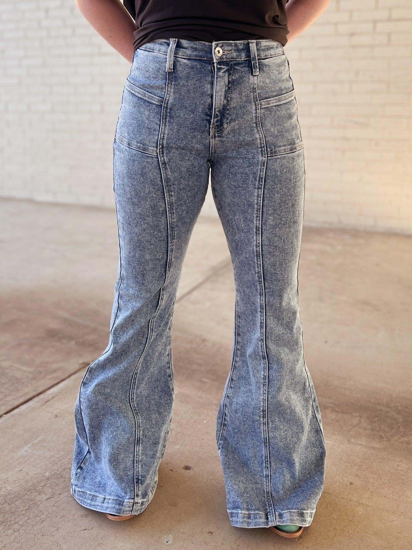 High Rise Tummy Control Bell Bottom With Outward Seam Product Image