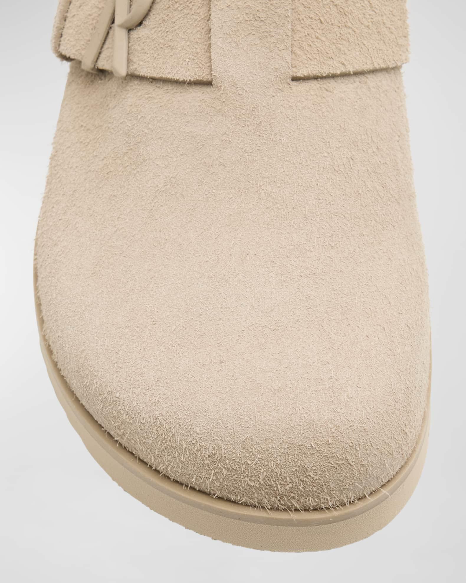 Men's Initial Buckle Suede Mules Product Image